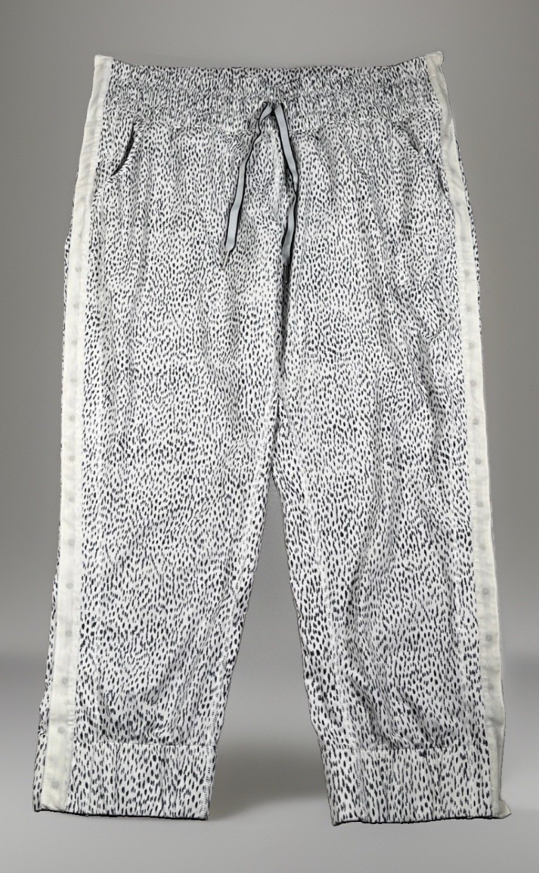 Lululemon Womens 12 Tearaway Pant Dottie Dash White Black Snap Side Joggers