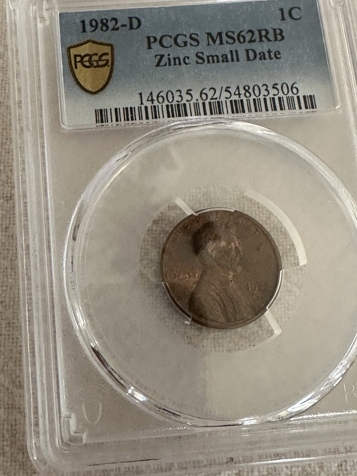 1982-D penny zinc small date