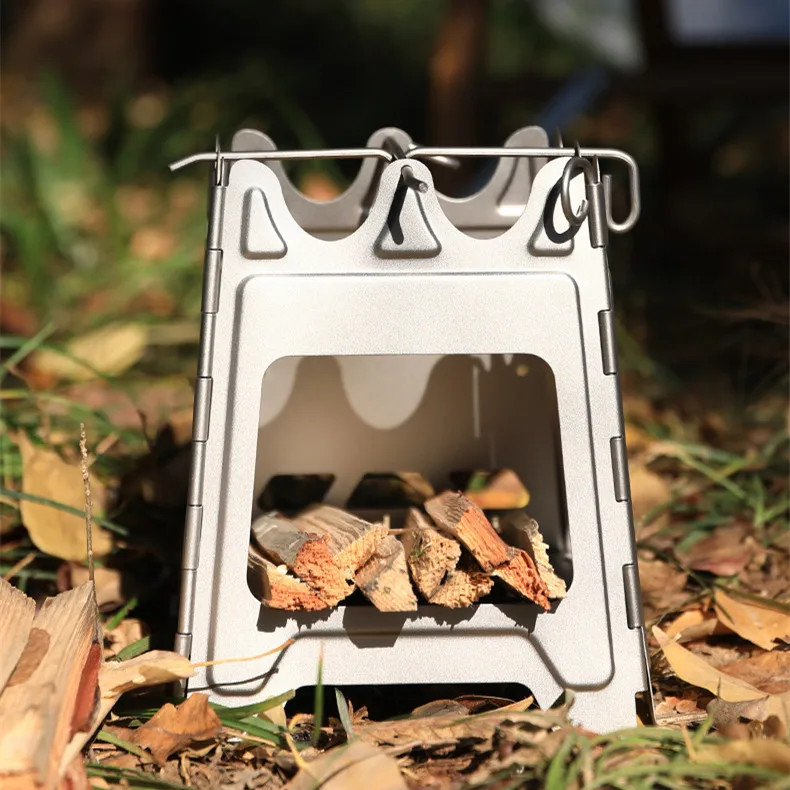 Ultralight Titanium Wood Stove Portable Camping Stove Folding Backpacking Burner