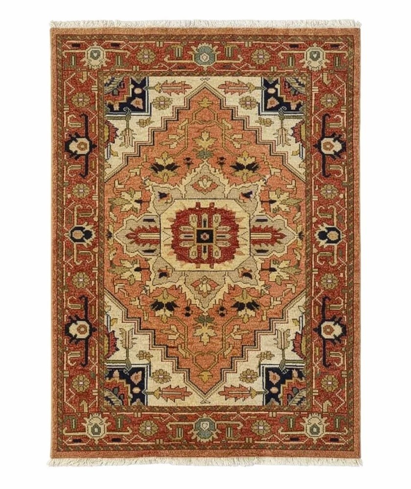 4x5 Vintage Hand Knotted Wool Are Rug Tribal Geometric Oriental Terracotta Rust 4x5 Vintage Hand Knotted Wool Are Rug Tribal Geometric Oriental Terracotta Rust