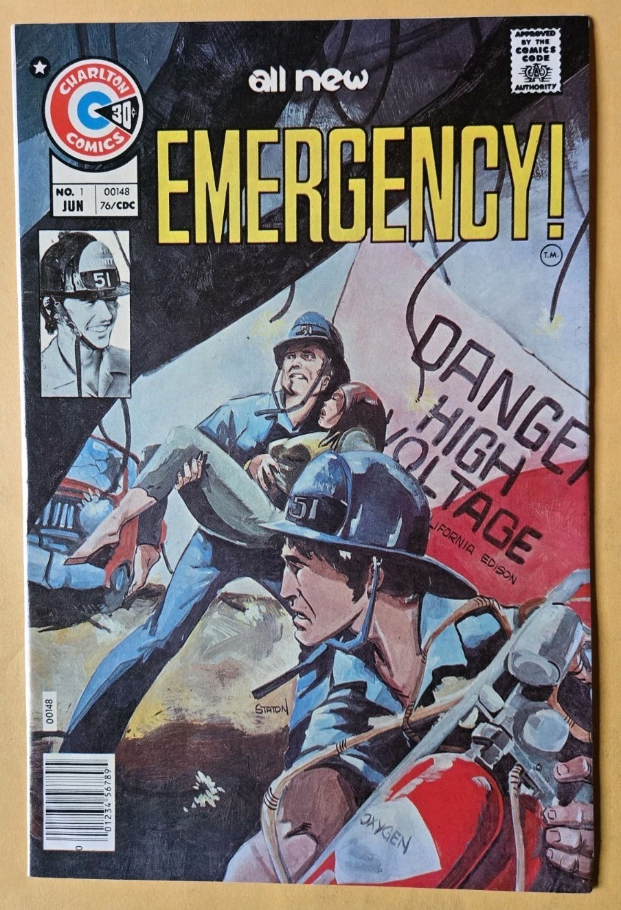 Emergency #1 VF (8.0) Early Byrne Artwork Charlton 6/76 Emergency #1 VF (8.0) Early Byrne Artwork Charlton 6/76