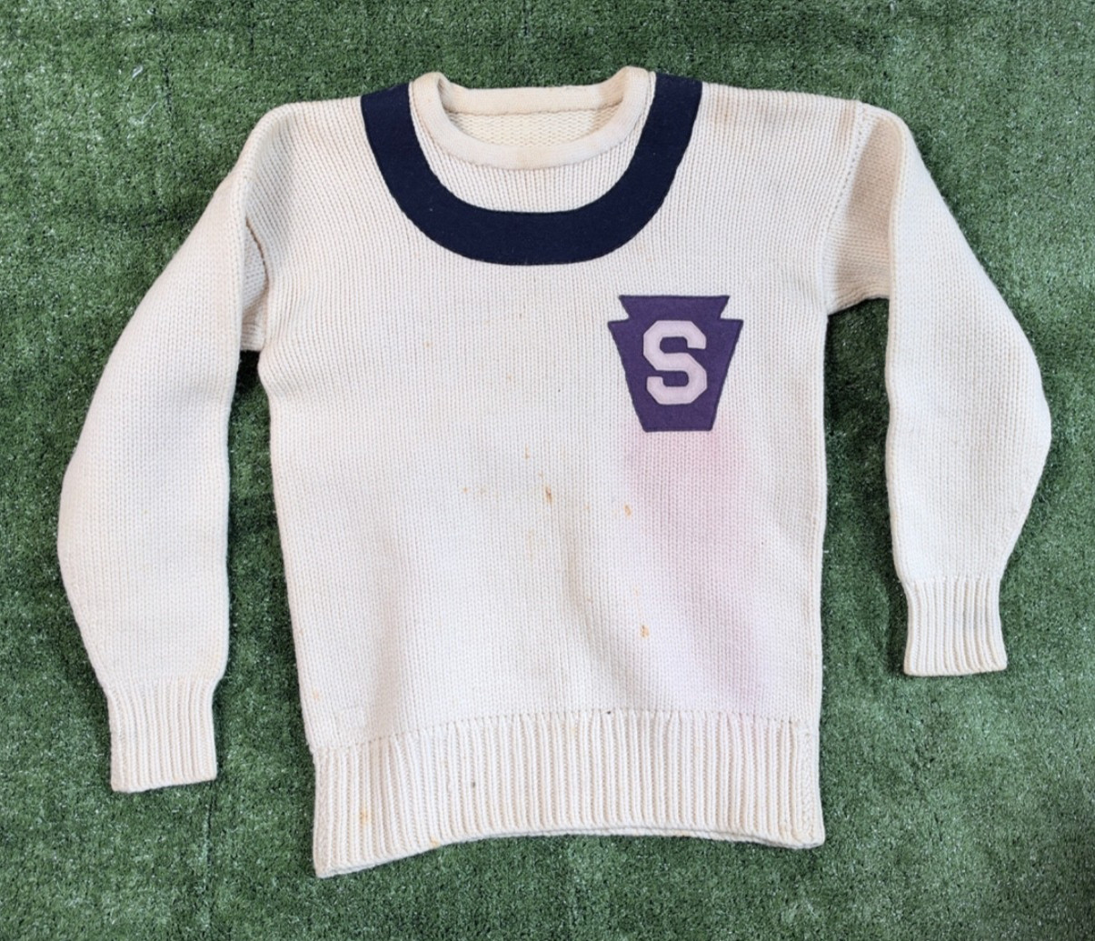 True Vintage Penn State University Knit Sweater Spalding Bros 1930s Mens Medium