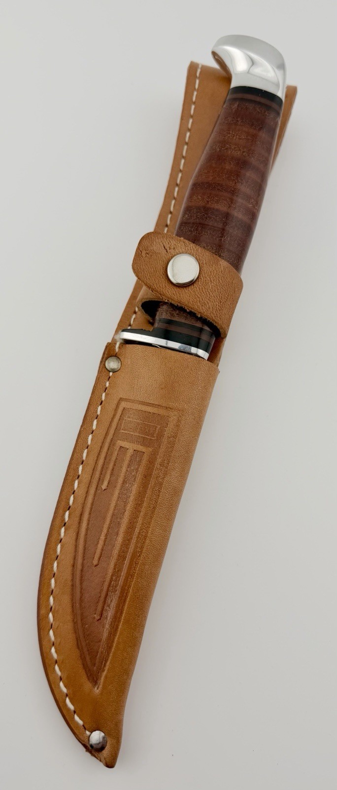 RARE 1965-1979 CASE XX USA 3 FINN KNIFE & SHEATH RARE 1965-1979 CASE XX USA 3 FINN KNIFE & SHEATH