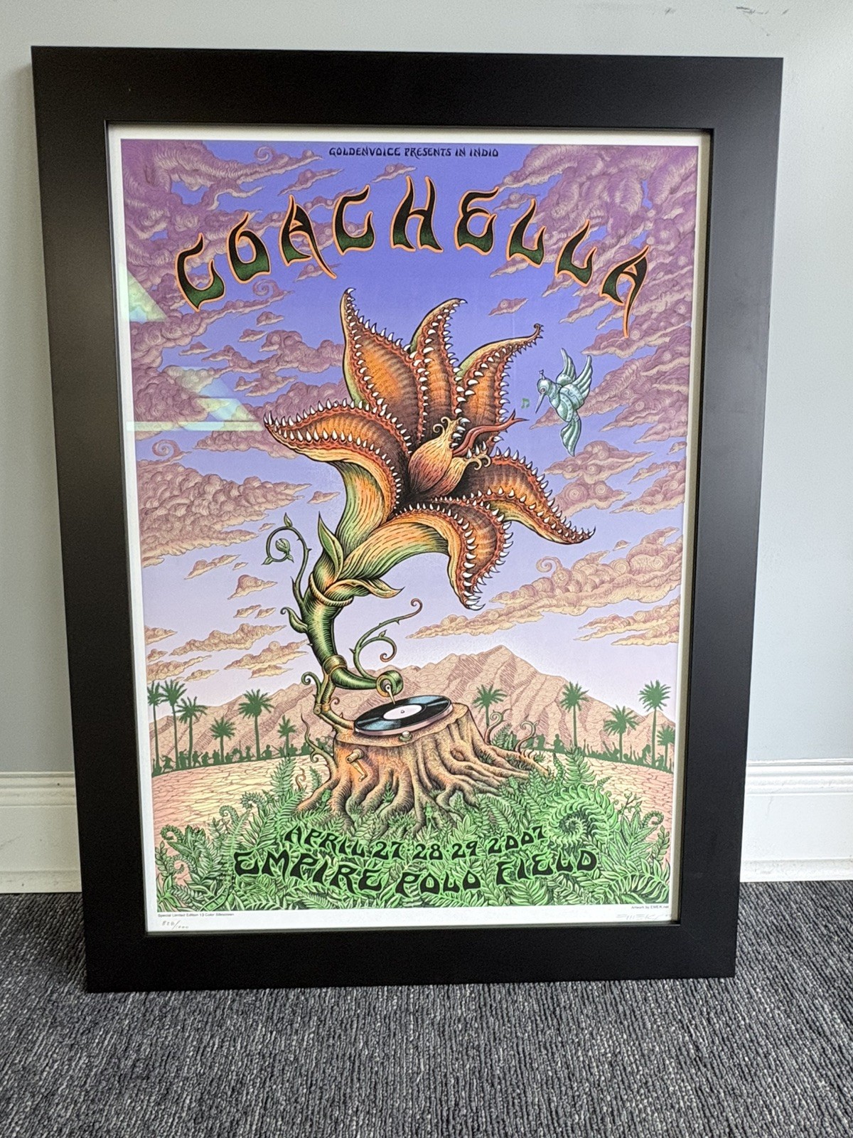Emek Coachella 2007 Poster Lmtd Edition Screenprint Professionally Framed/1000 Emek Coachella 2007 Poster Lmtd Edition Screenprint Professionally Framed/1000