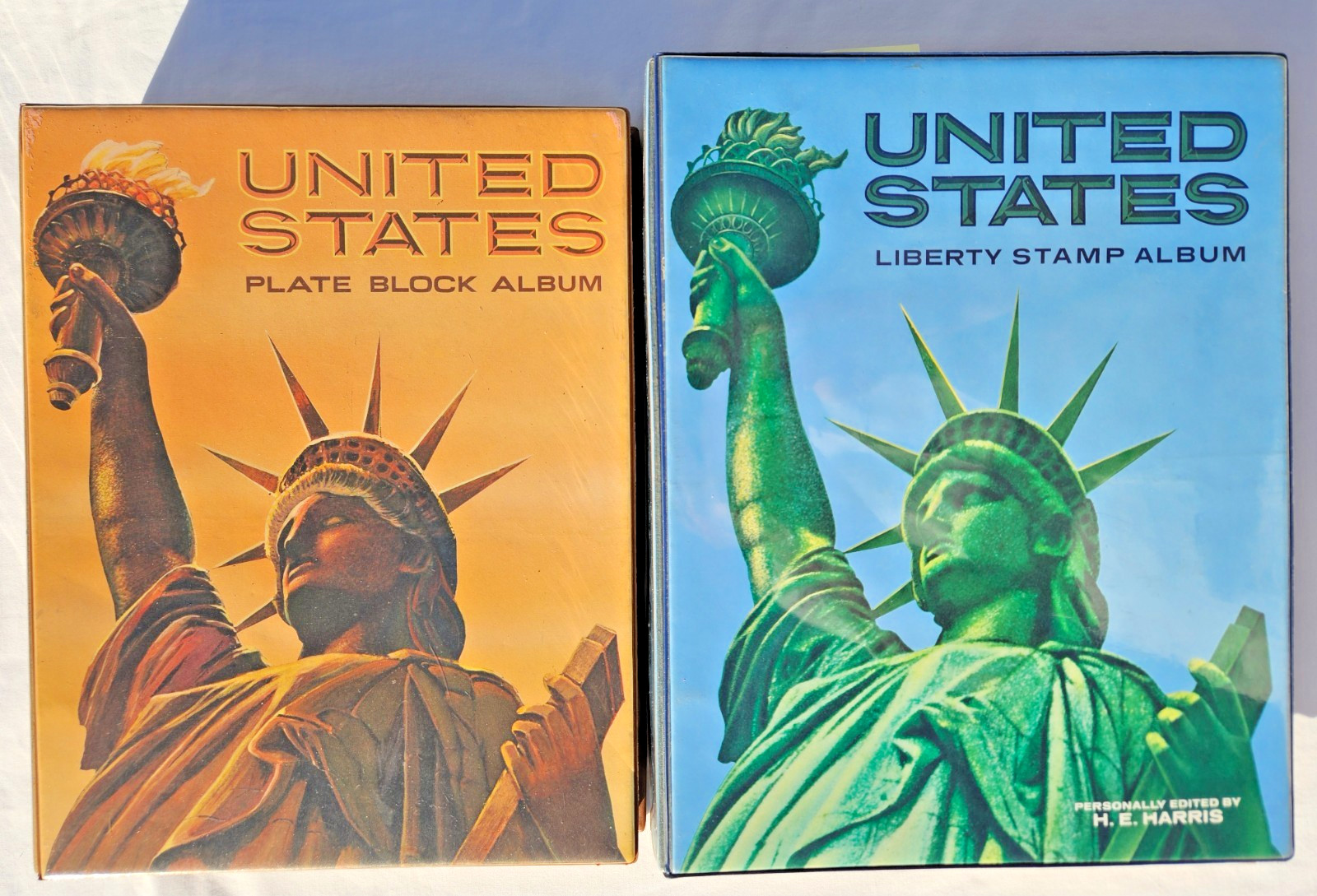 Vintage H.E. Harris Liberty Stamp and Plate Block Album 1847-1972 Mostly Empty Vintage H.E. Harris Liberty Stamp and Plate Block Album 1847-1972 Mostly Empty