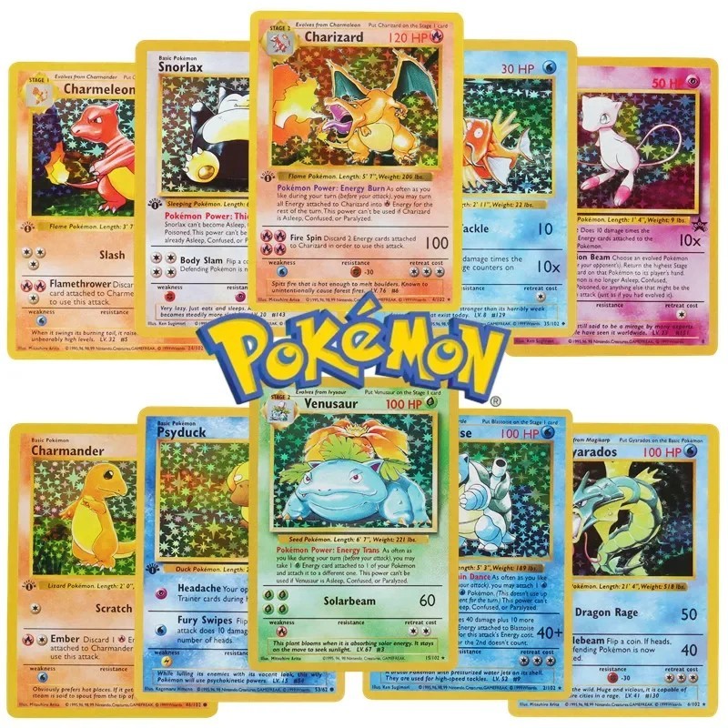151Pcs/box 1996 First Generation Pokémon card Charizard Pikachu Mewtwo Blastoise 151Pcs/box 1996 First Generation Pokémon card Charizard Pikachu Mewtwo Blastoise