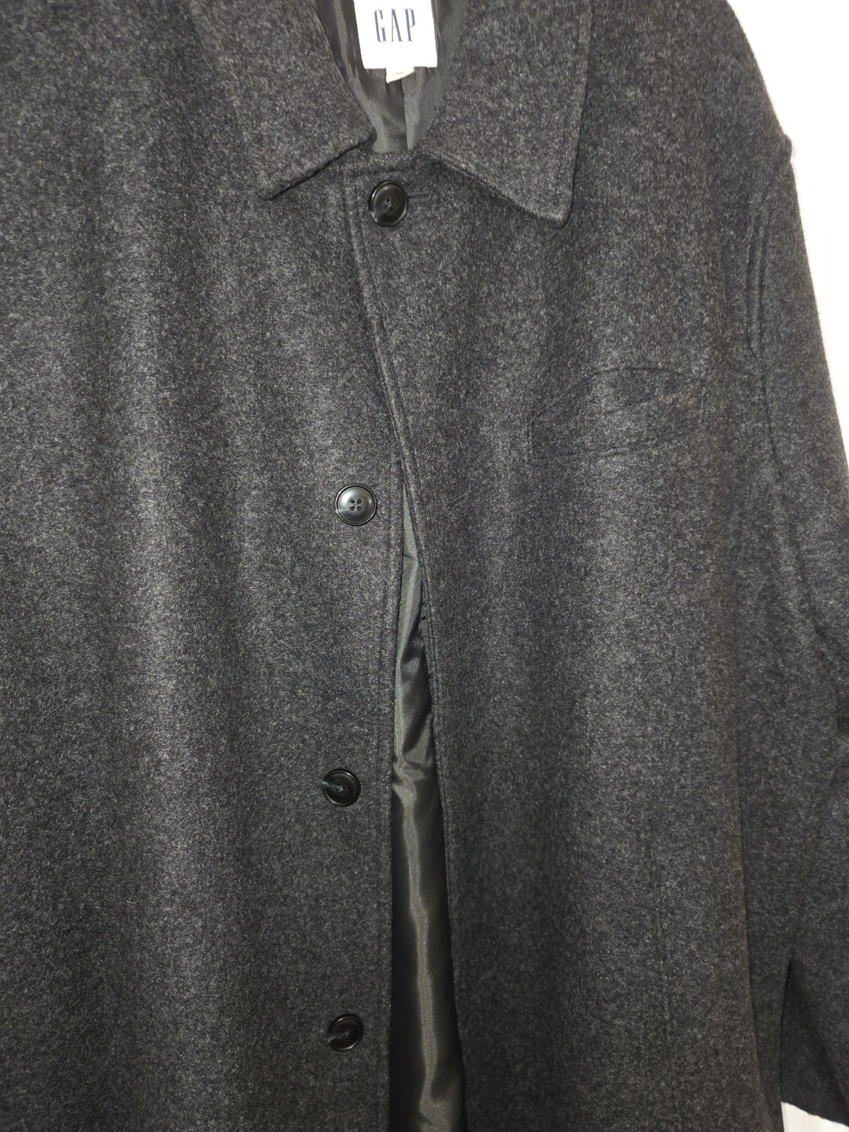 *** NWOT Gap Mens DARK GREY Wool Blend Car Top Over Coat sz XXL*** *** NWOT Gap Mens DARK GREY Wool Blend Car Top Over Coat sz XXL***