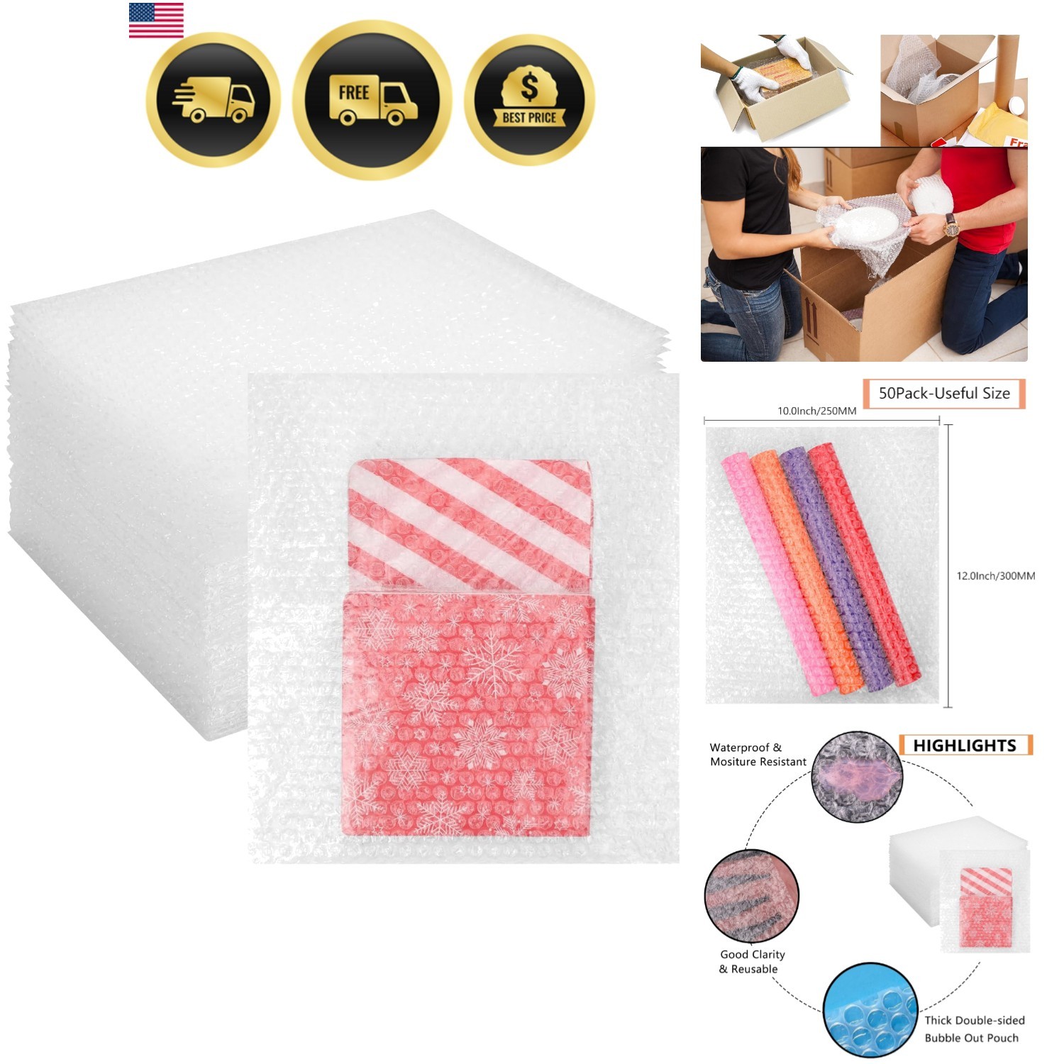 50Pcs Bubble Out Bags Pouches 10 50Pcs Bubble Out Bags Pouches 10