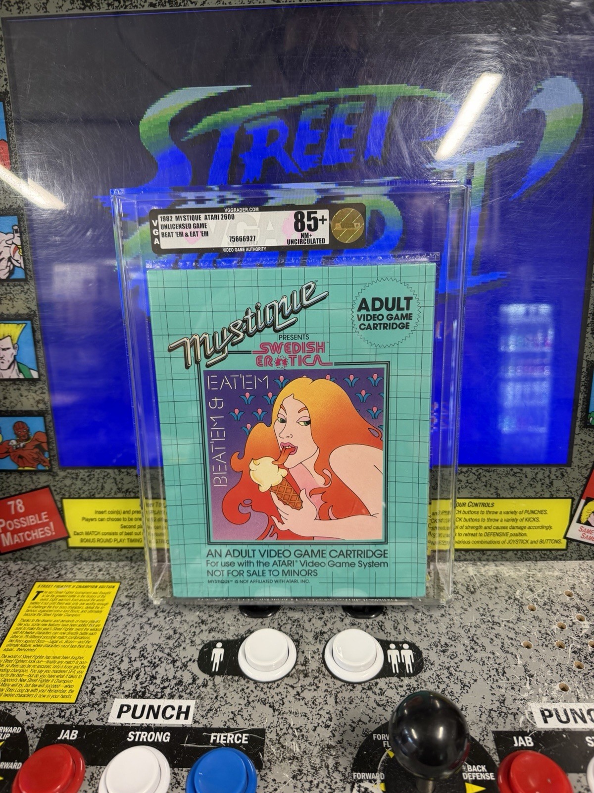 1982 Atari 2600 Beat 'Em & Eat 'Em Swedish Erotica XXX Adult Mystique VGA 85+ 1982 Atari 2600 Beat 'Em & Eat 'Em Swedish Erotica XXX Adult Mystique VGA 85+