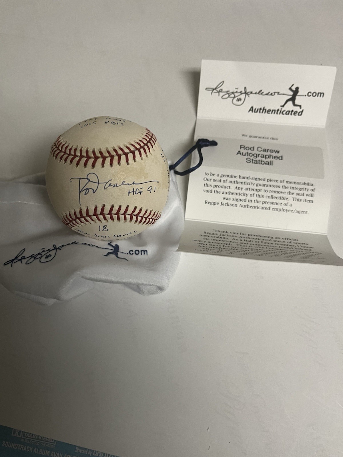 Autographed Rod Carew 16 Stat Hand Signed Baseball Beckett An Reggie.com Certed Autographed Rod Carew 16 Stat Hand Signed Baseball Beckett An Reggie.com Certed
