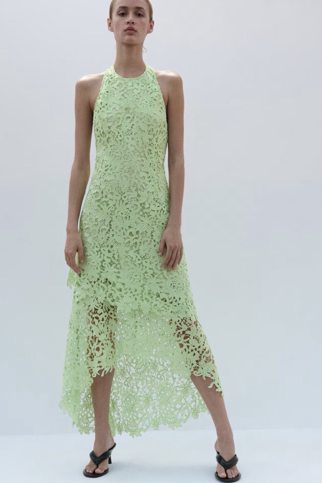 VIRAL H&M LACE GREEN HALTERNECK DRESS NWT Sz XS VIRAL H&M LACE GREEN HALTERNECK DRESS NWT Sz XS