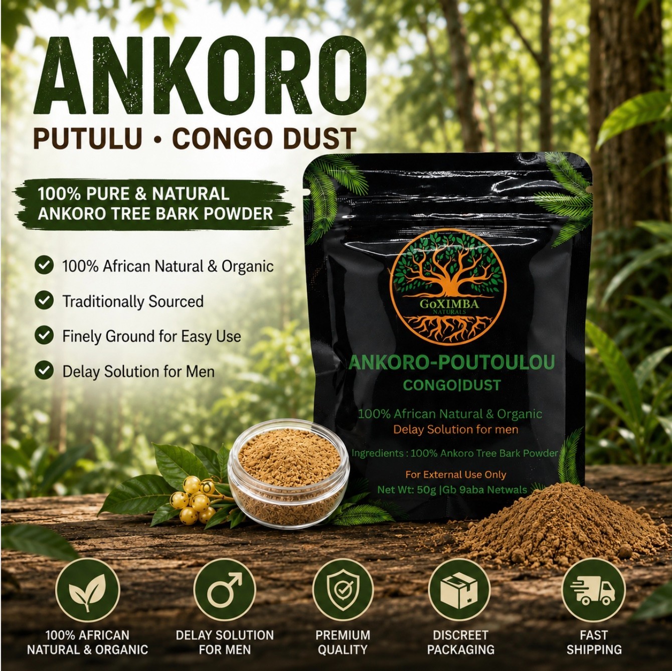 Ankoro Poutoulou, Congo dust Putulu – Herbal Men’s Support for Lasting (30g) Ankoro Poutoulou, Congo dust Putulu – Herbal Men’s Support for Lasting (30g)