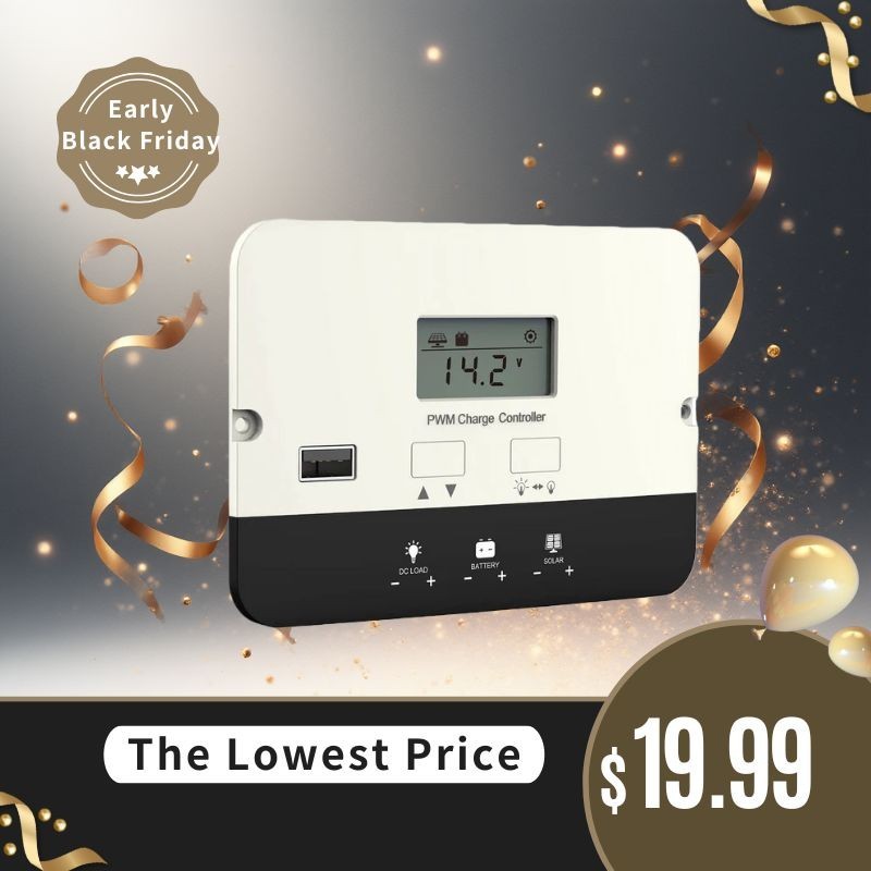 HQST 20A PWM Flush Mount Charge Controller w/ LCD Display HQST 20A PWM Flush Mount Charge Controller w/ LCD Display