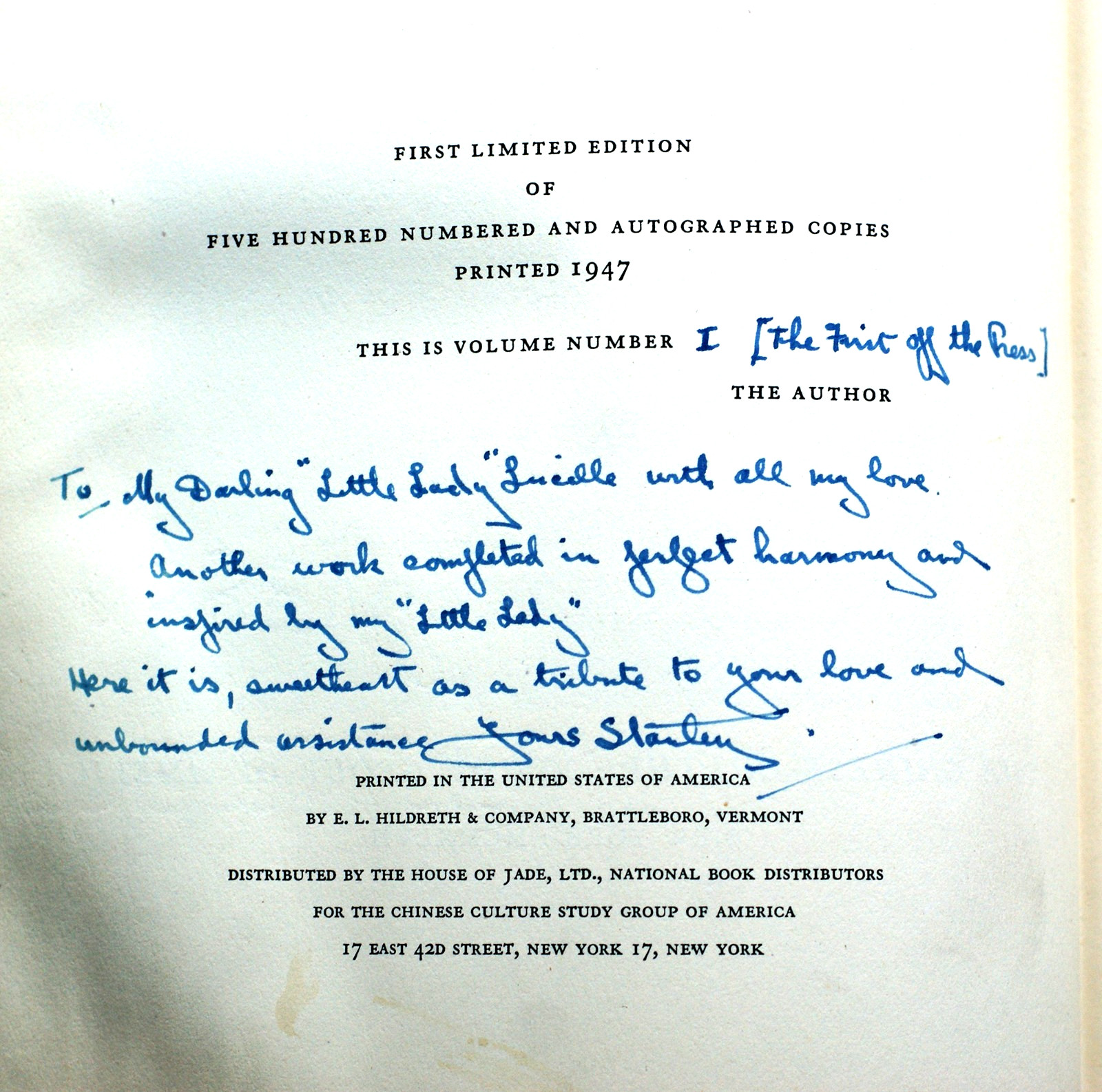 VOICES FROM THE FLOWERY KINGDOM, S.C. Nott 1947 1st SIGNED by Nott [400]