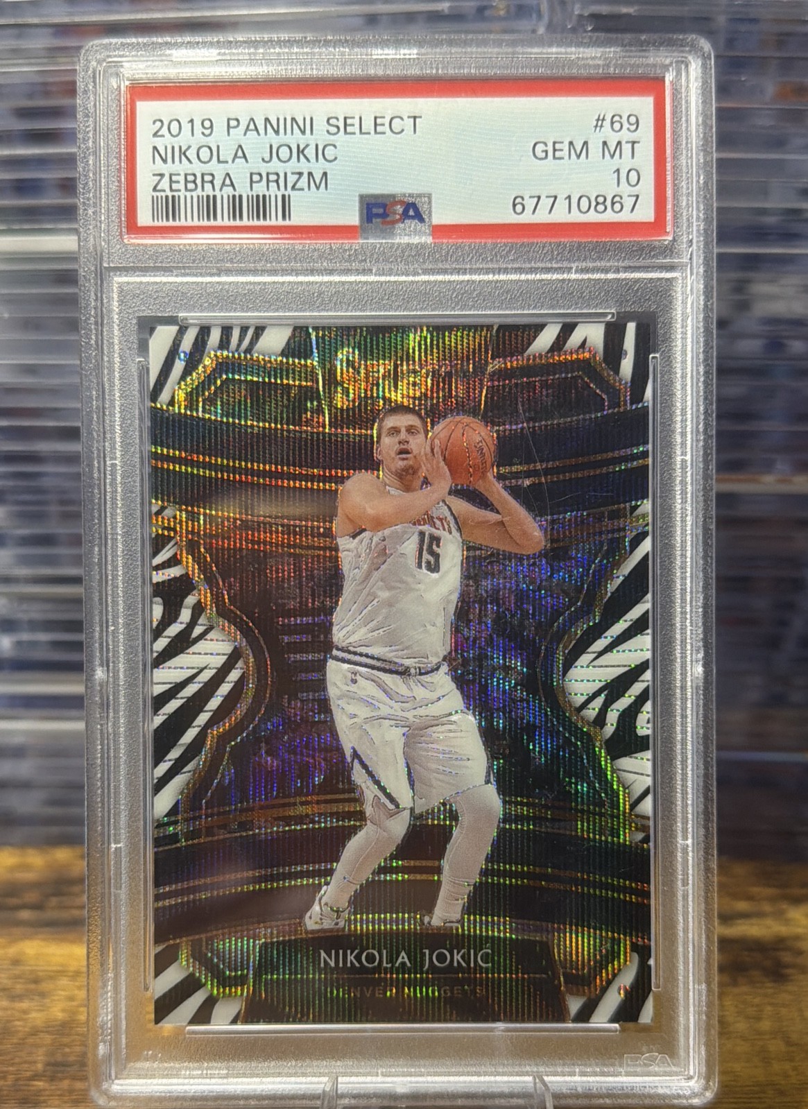 2019 Panini Select Concourse Nikola Jokić #69 Zebra Prizm Denver Nuggets PSA 10 2019 Panini Select Concourse Nikola Jokić #69 Zebra Prizm Denver Nuggets PSA 10