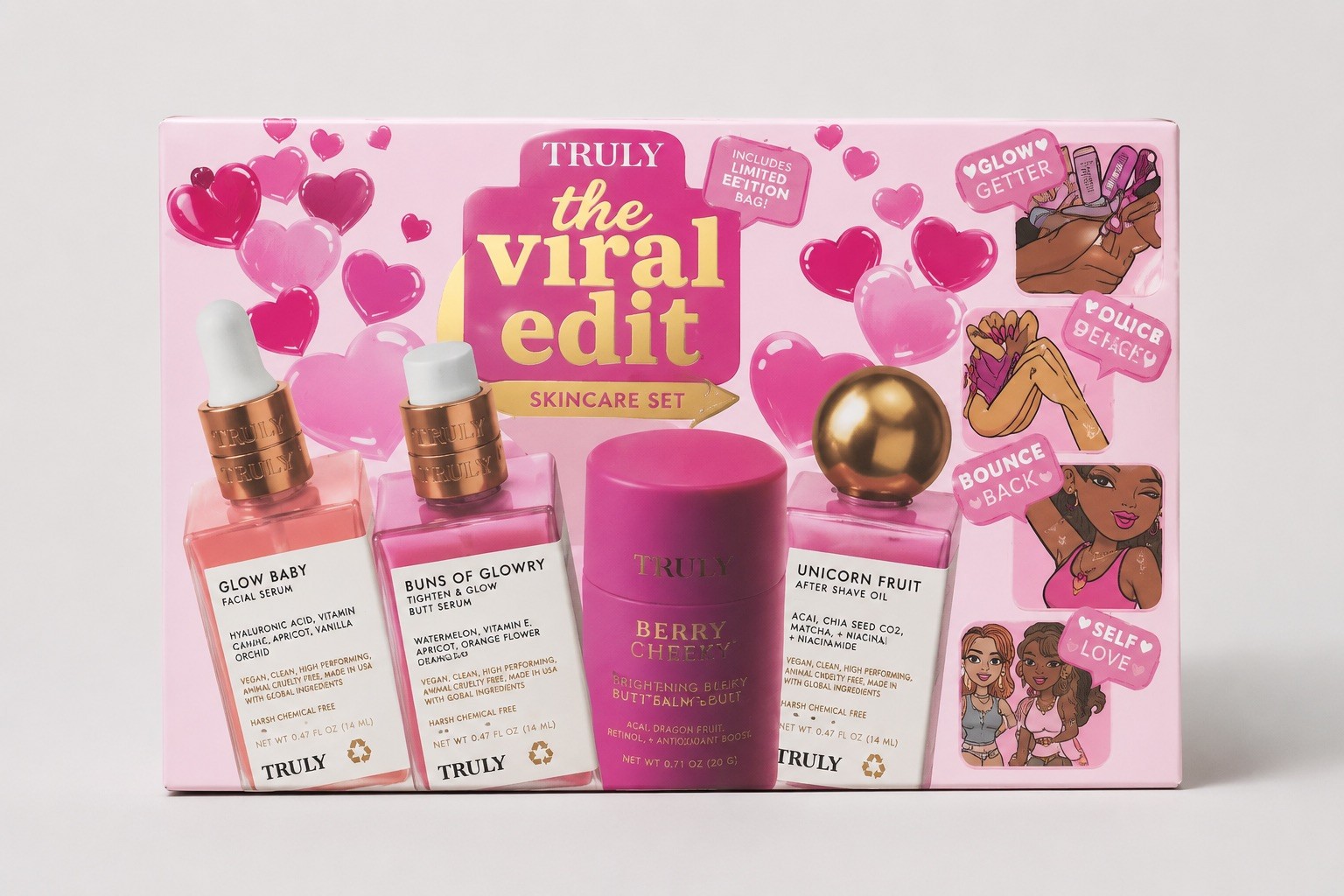 Truly Beauty The Viral Edit Skincare Set 4pc Limited Edition Gift Set NEW