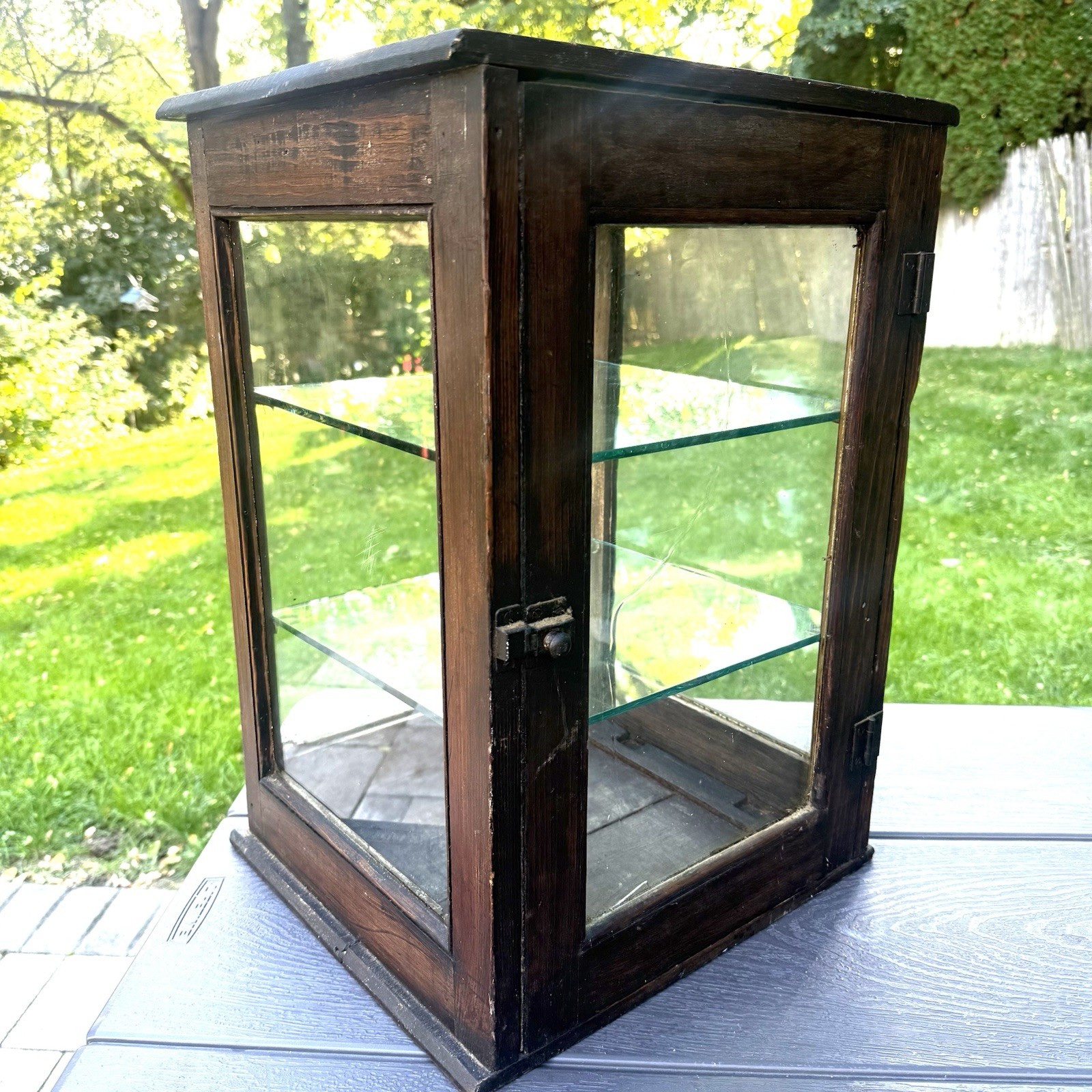 Antique General Store Wood & Glass Countertop Display Cabinet Curio NY INC. RR