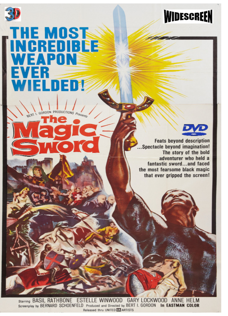 The Magic Sword  1962 2-DVD Set Widescreen 3D Remastered Fantasy  Basil Rathbone