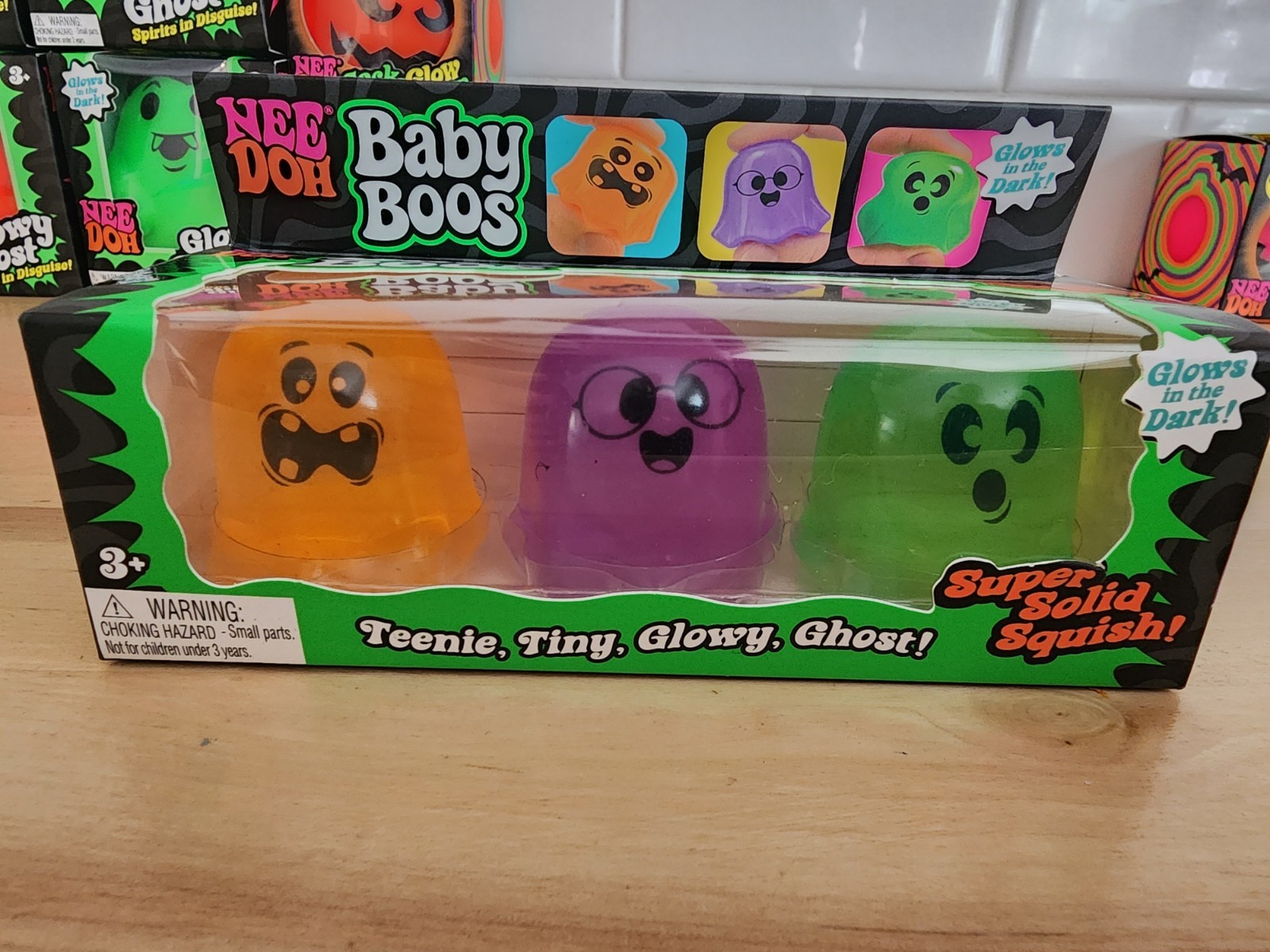 NeeDoh Baby Boos Glow in the Dark Ghost Halloween Squishy 3 Pk NEW Rare Nee Doh NeeDoh Baby Boos Glow in the Dark Ghost Halloween Squishy 3 Pk NEW Rare Nee Doh