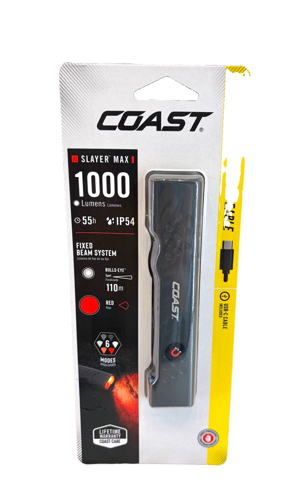 Coast Slayer Max 1000 Lumen Rechargeable LED Flashlight 6 Modes Model 31071