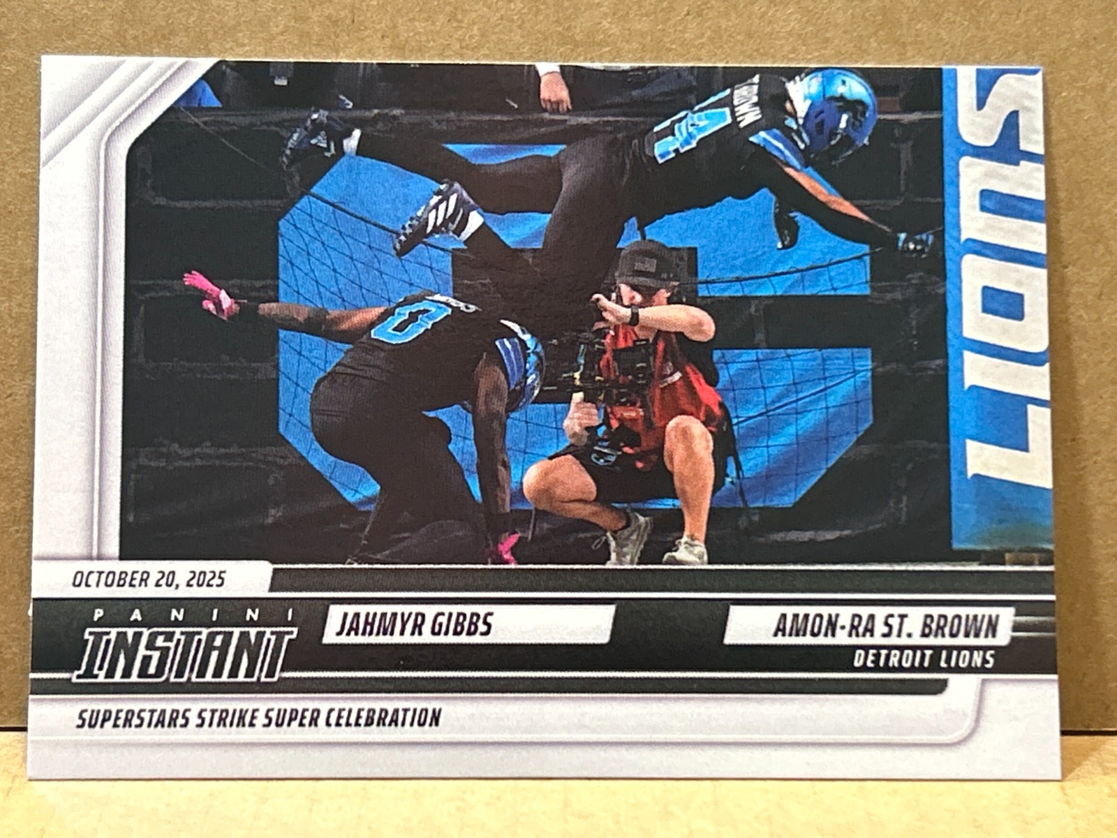 SUPER CELLY Jahmyr Gibbs & Amon-Ra St. Brown 2025 Panini Instant SP Lions #172 SUPER CELLY Jahmyr Gibbs & Amon-Ra St. Brown 2025 Panini Instant SP Lions #172