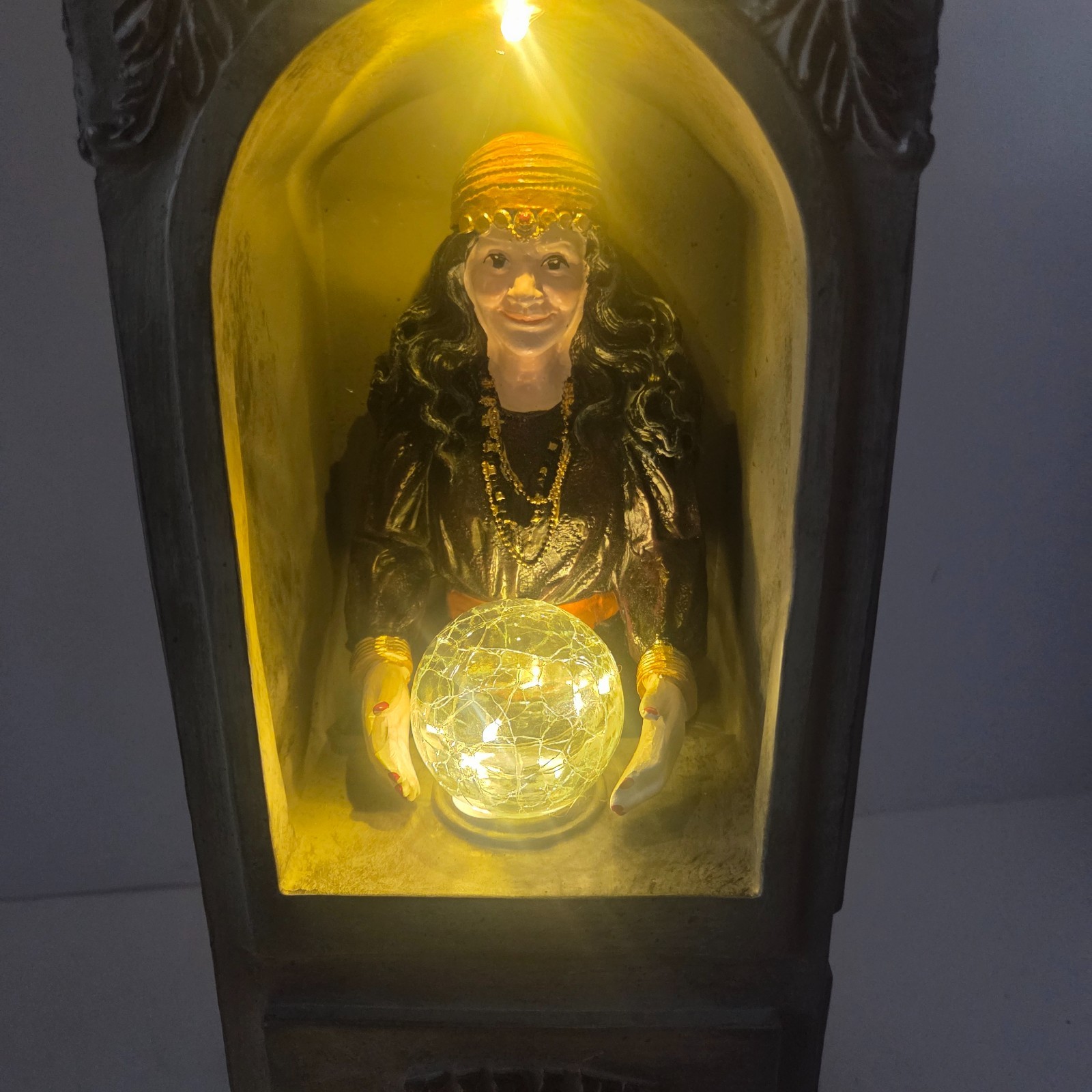 Eerie Charm Madame Rosa LED Fortune Teller Lighted Crystal Ball Halloween Decor Eerie Charm Madame Rosa LED Fortune Teller Lighted Crystal Ball Halloween Decor