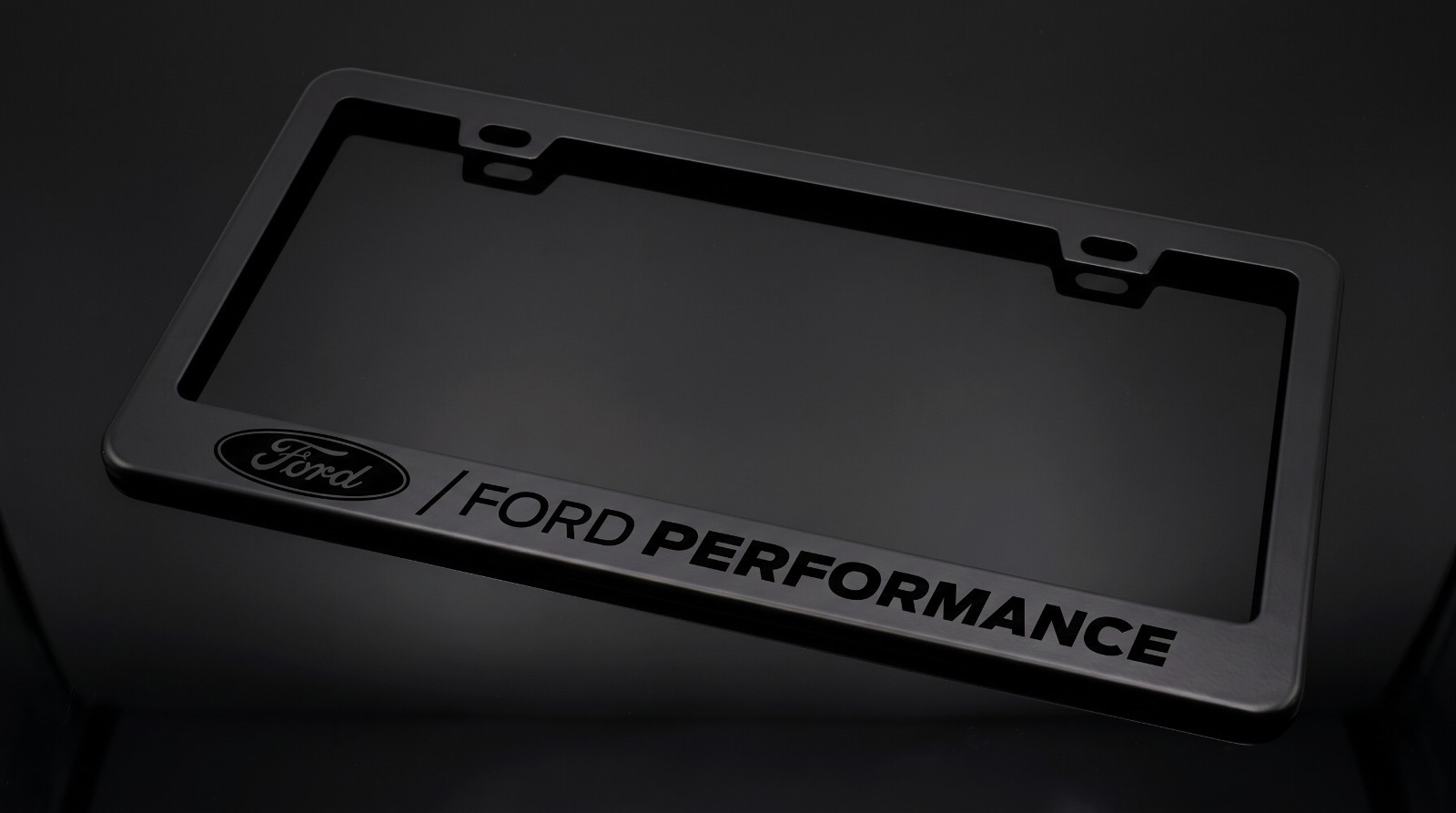 Black on Black Ford Performance License Plate Frame Black Stainless-Steel Black on Black Ford Performance License Plate Frame Black Stainless-Steel