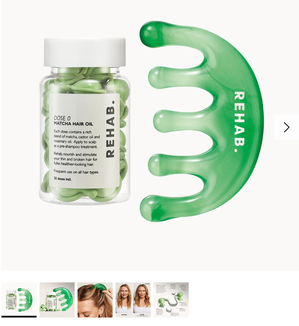 REHAB. Dose 0 Matcha Hair Oil & Oiling Comb Set 30x1ml FULL SIZE NEW