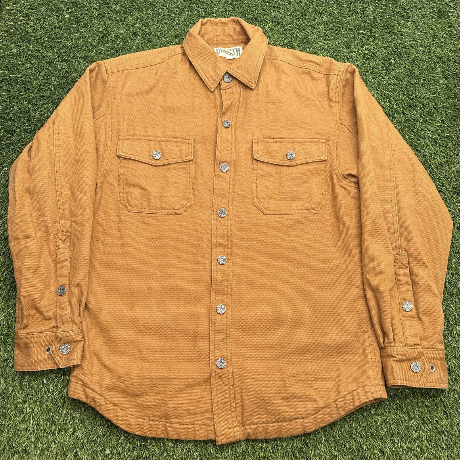 Duluth Trading Shirt Jacket Mens Small Brown Cotton Lined Workwear Shacket Duluth Trading Shirt Jacket Mens Small Brown Cotton Lined Workwear Shacket