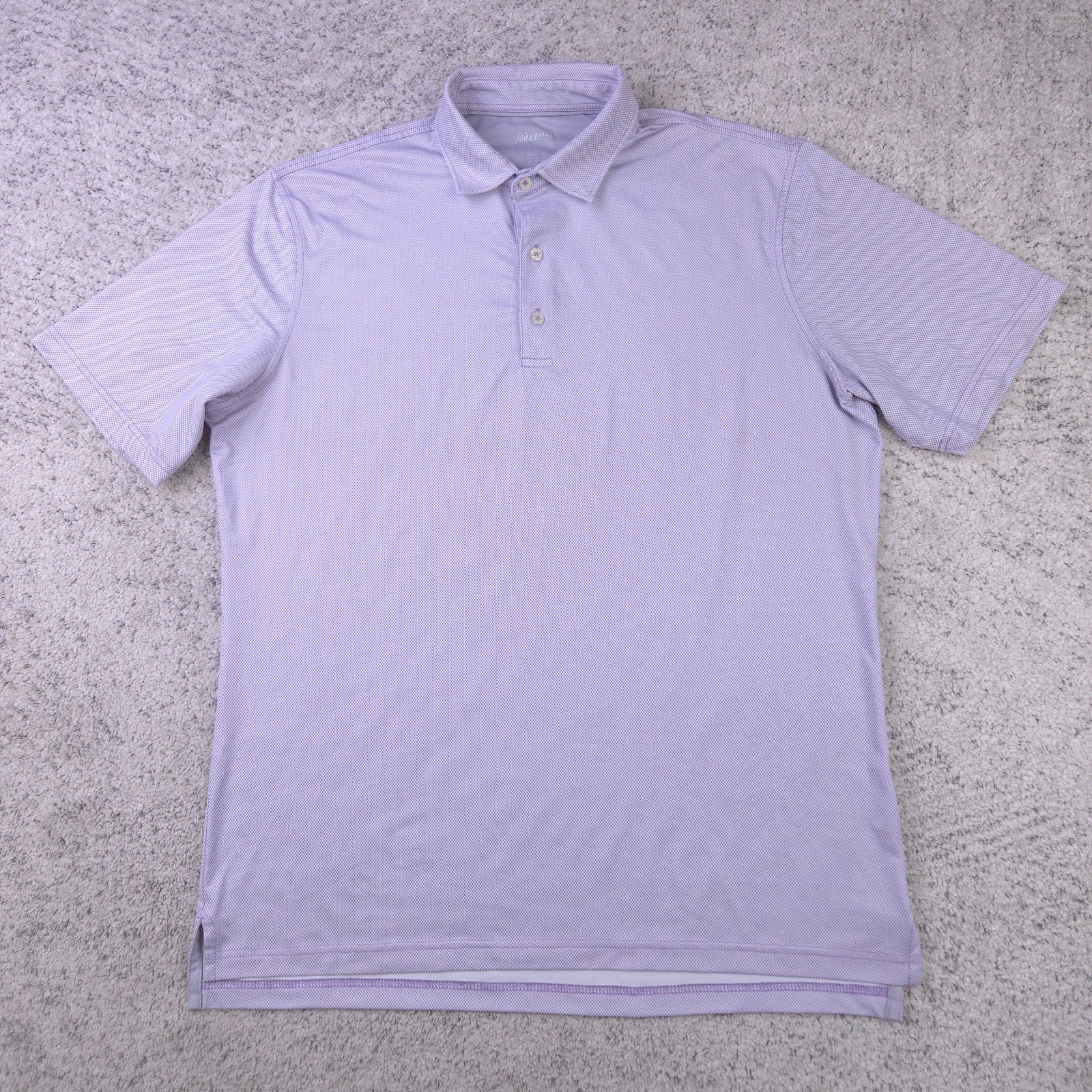 Johnnie O Polo Men Large Performance Shirt Geometric Pattern Short Sleeve Purple