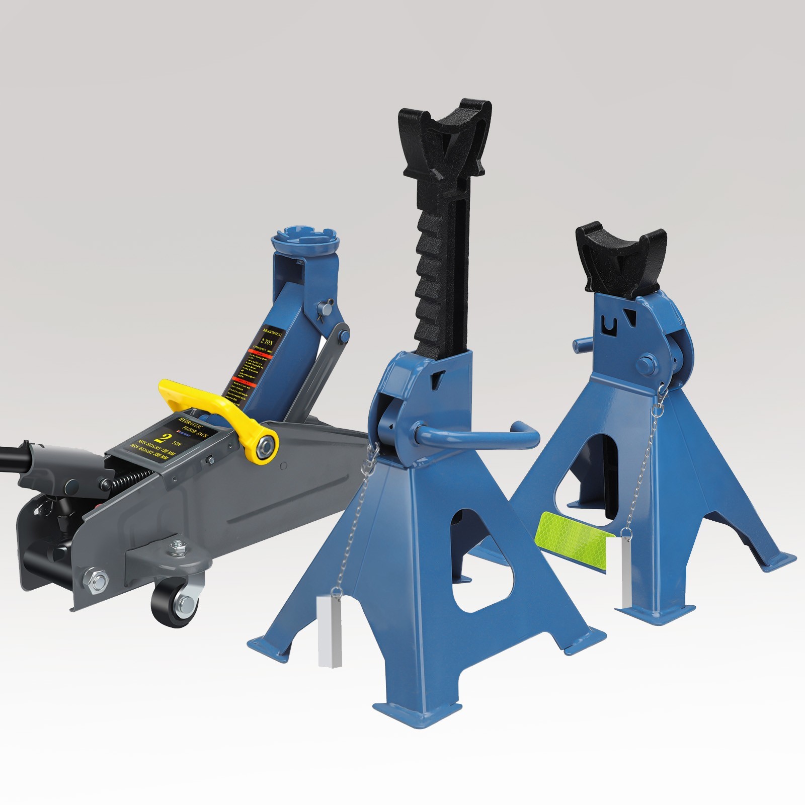 LARBANKE 2 Ton Floor Jack & 3 Ton Jack Stands Combo, Low Profile LARBANKE 2 Ton Floor Jack & 3 Ton Jack Stands Combo, Low Profile
