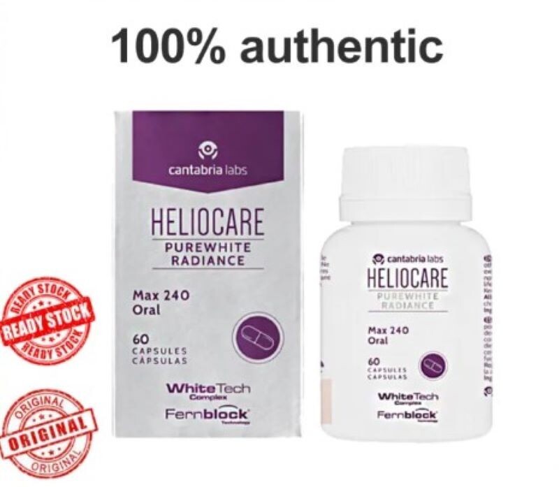 3X HELIOCARE PureWhite Radiance MAX240 Anti Melasma White Skin Radiance 60 Caps