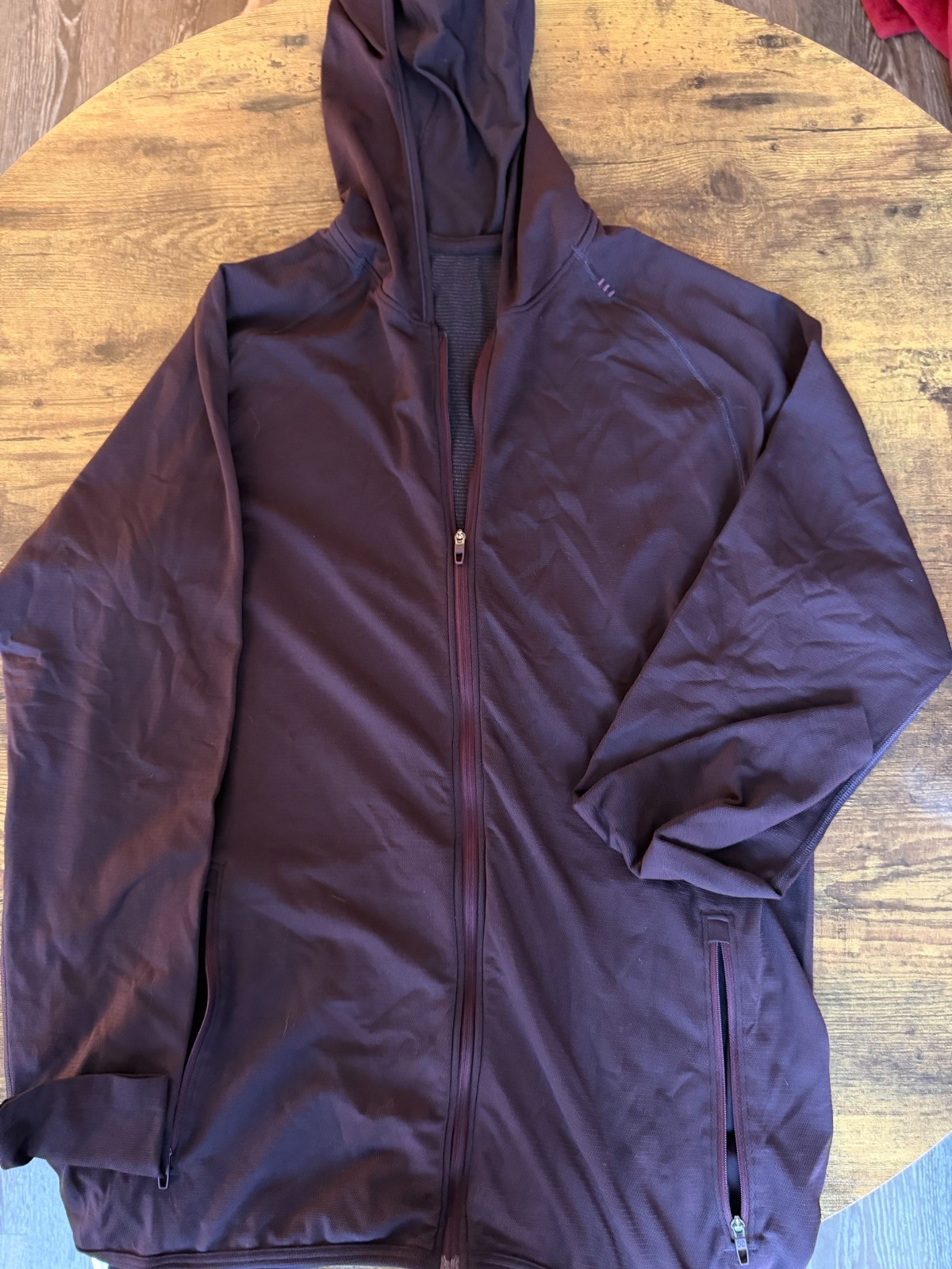 Lululemon City Sweat Full Zip Hoodie Men\'s Medium Maroon Burgundy