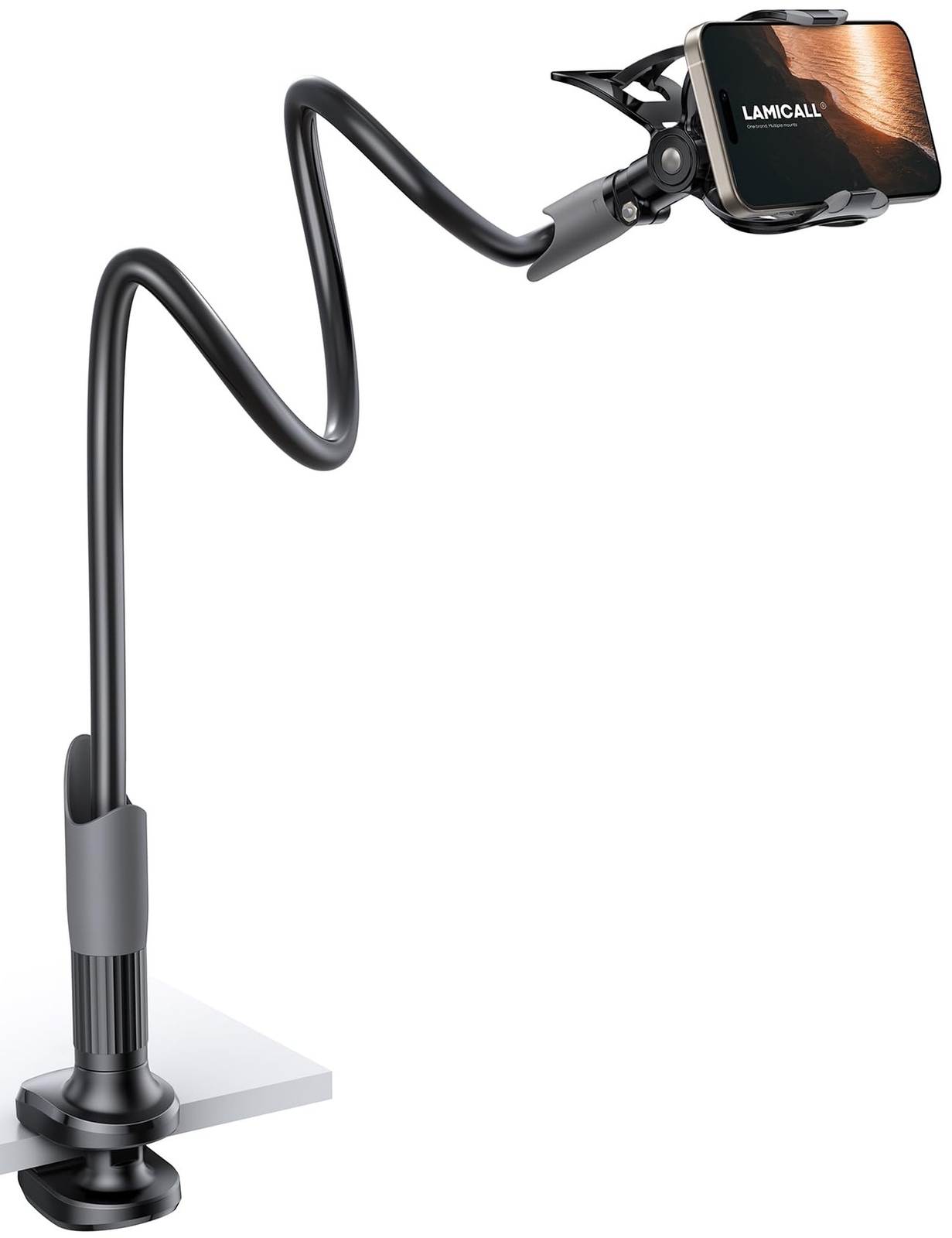Lamicall Gooseneck Phone Holder for Bed - Cell Phone Mount Clamp Clip, Flexib...