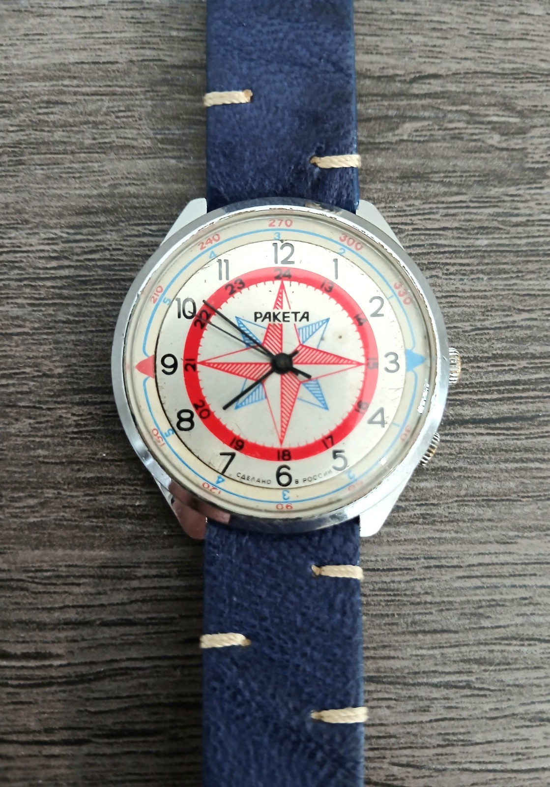 Vintage Raketa Russian Mechanical Watch Compass Dial – Working – Colareb Leather