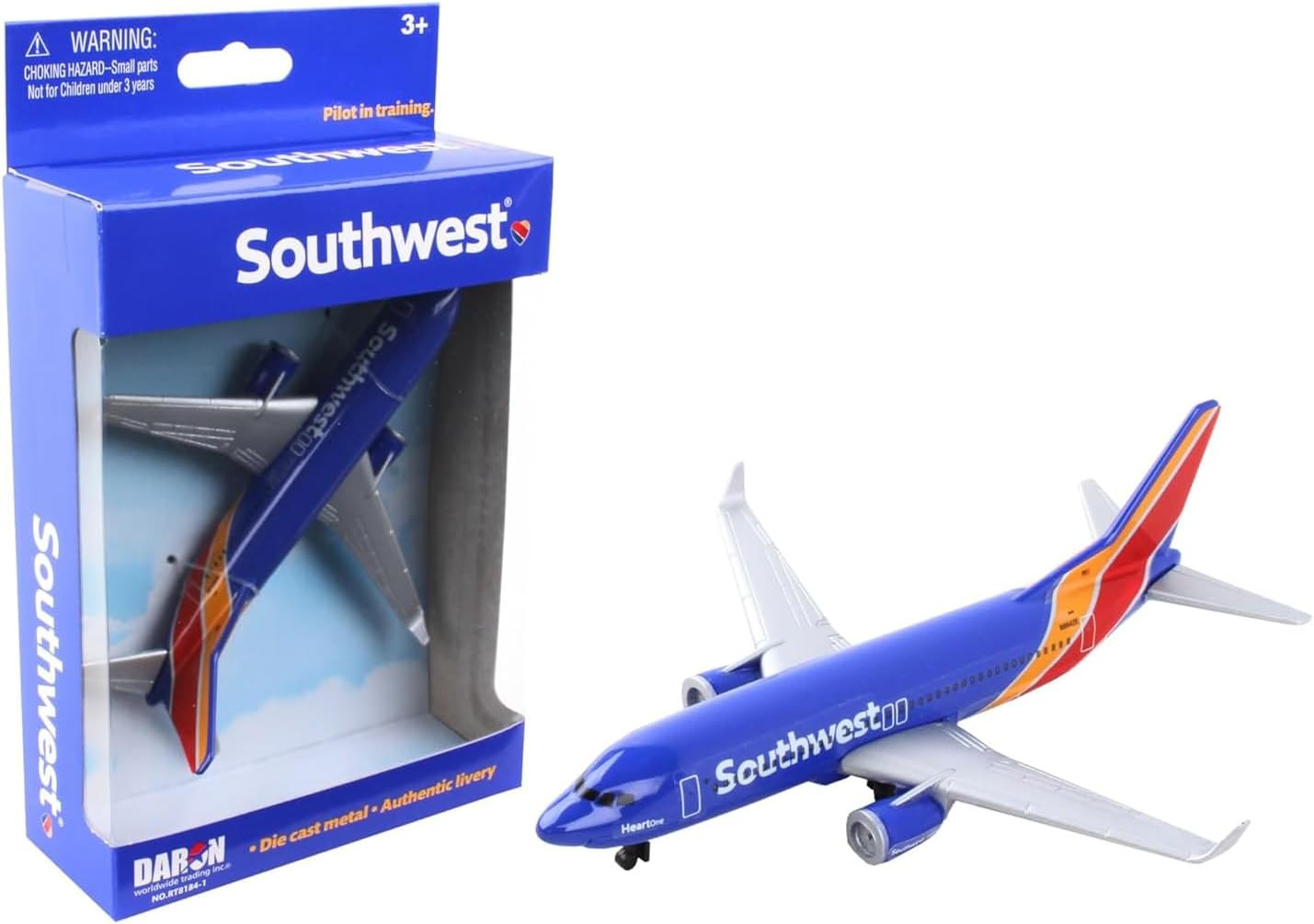 Daron Southwest Airlines Die-Cast 5.75 inches (L) x 5 (W), Multicolor Daron Southwest Airlines Die-Cast 5.75 inches (L) x 5 (W), Multicolor