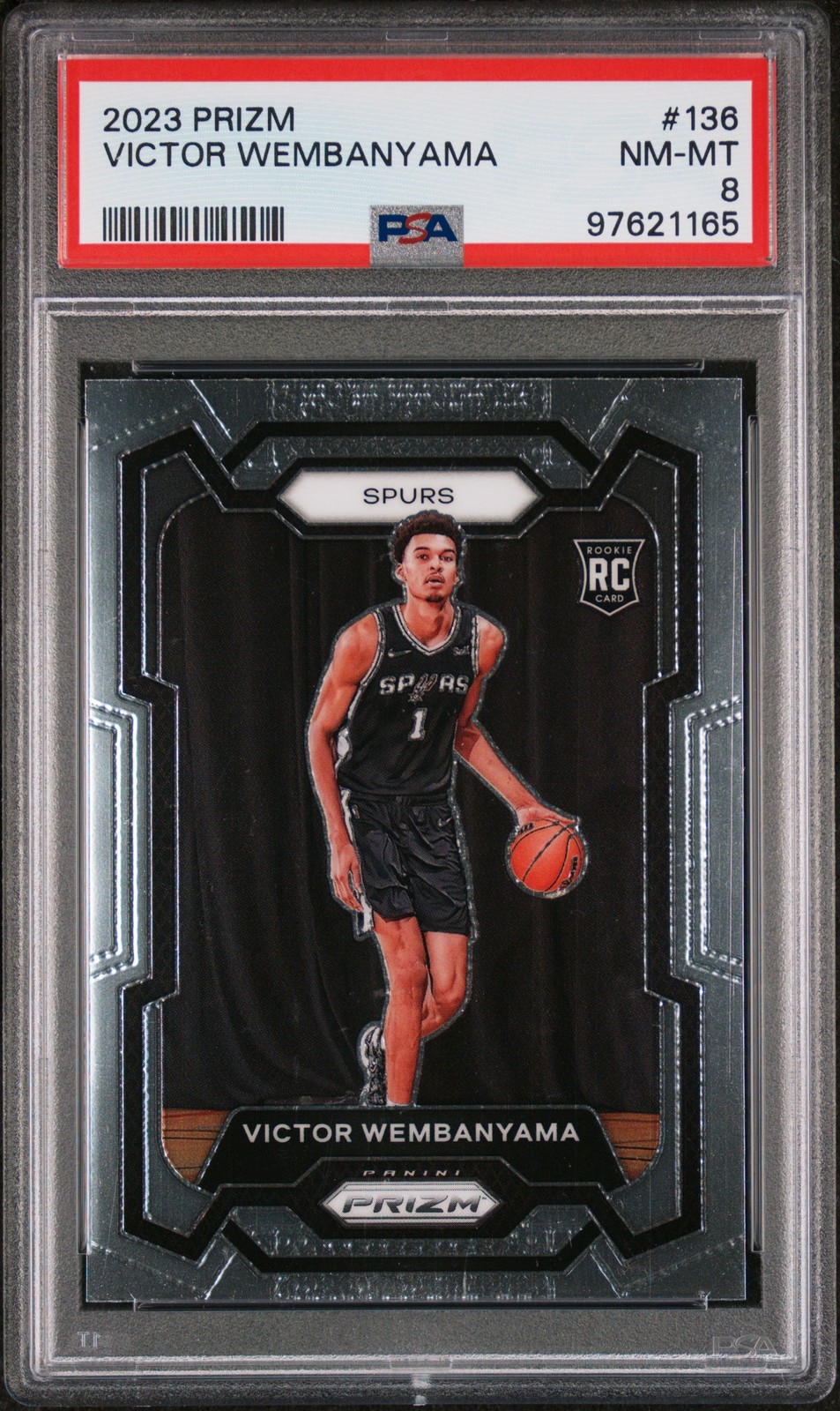 2023-24 Panini Prizm Victor Wembanyama PSA 8 #136 2023-24 Panini Prizm Victor Wembanyama PSA 8 #136