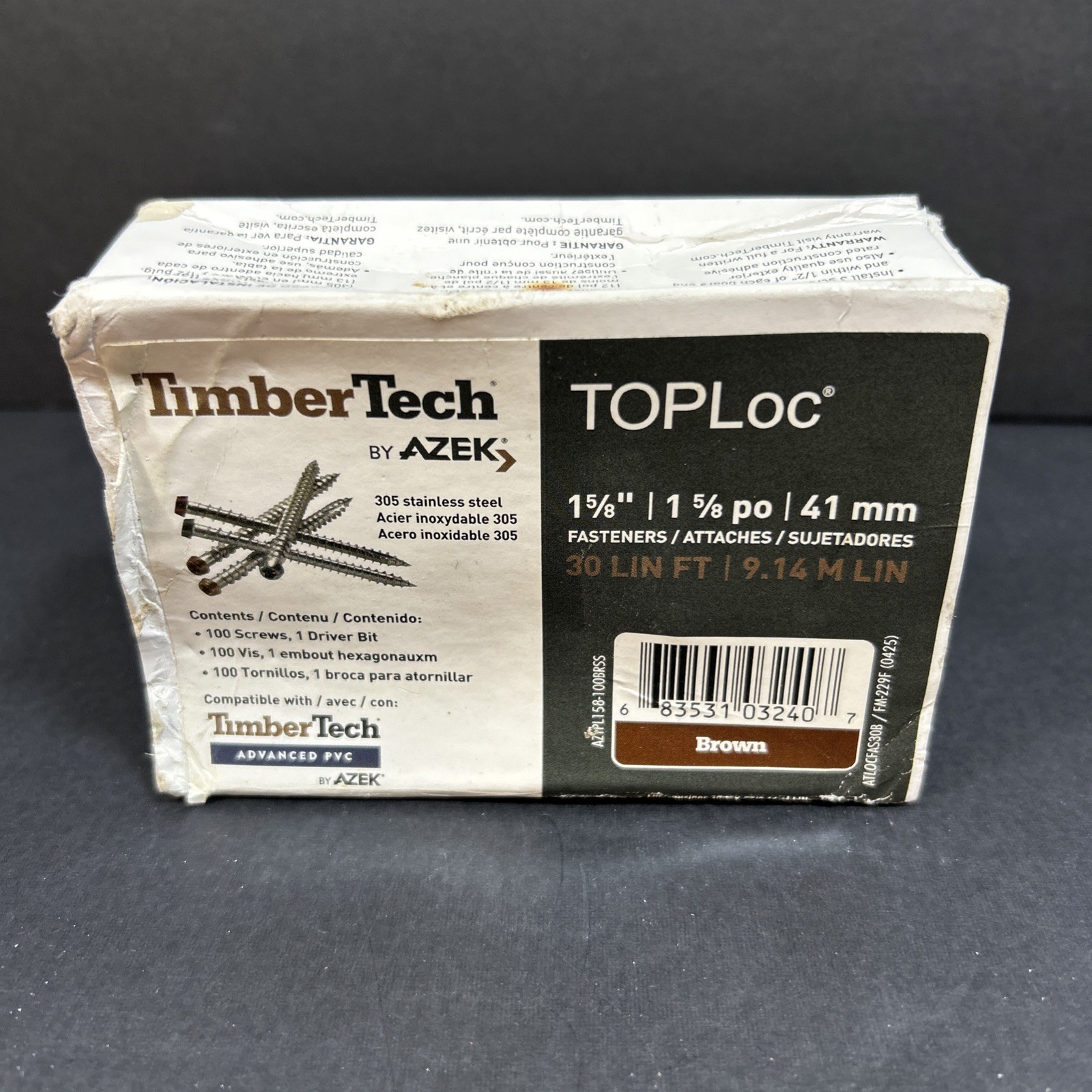 100x AZEK Composite Deck Screws TOPLoc TimberTech 1-5/8 100x AZEK Composite Deck Screws TOPLoc TimberTech 1-5/8