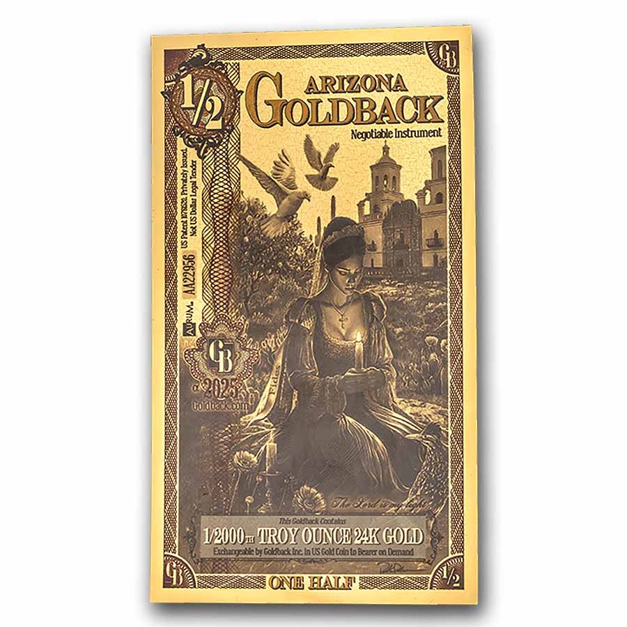 1/2 Arizona Goldback - Aurum Gold Foil Note (24k) 1/2 Arizona Goldback - Aurum Gold Foil Note (24k)