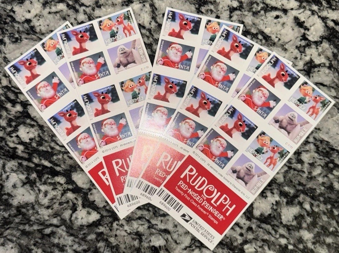 2014 Rudolph Reindeer Holiday, 5 Panes 100 Count MNH Forever 2014 Rudolph Reindeer Holiday, 5 Panes 100 Count MNH Forever