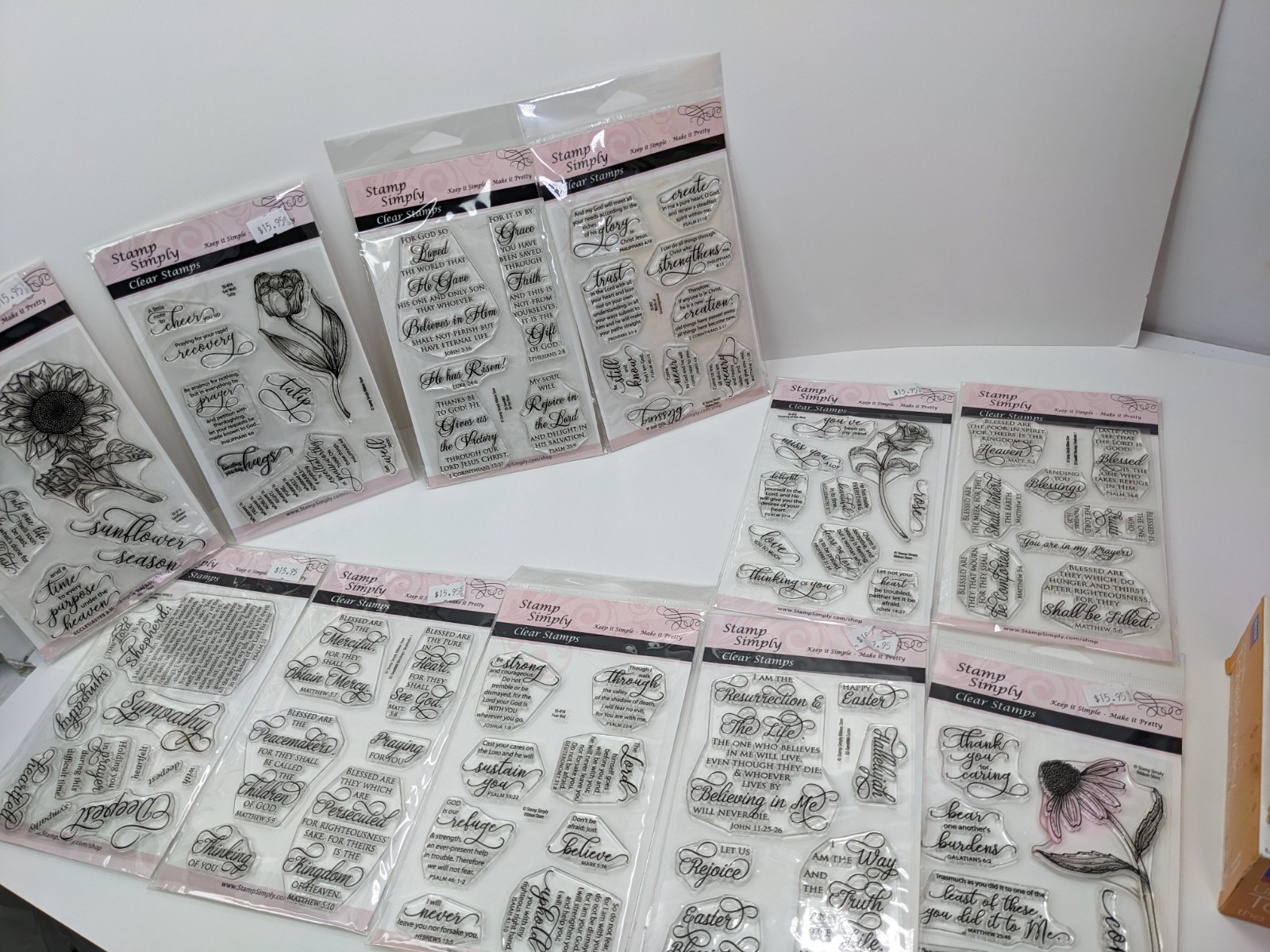 Stamp Simply photopolymer clear stamp set Lot Bible Scriptures And Floral... Stamp Simply photopolymer clear stamp set Lot Bible Scriptures And Floral...