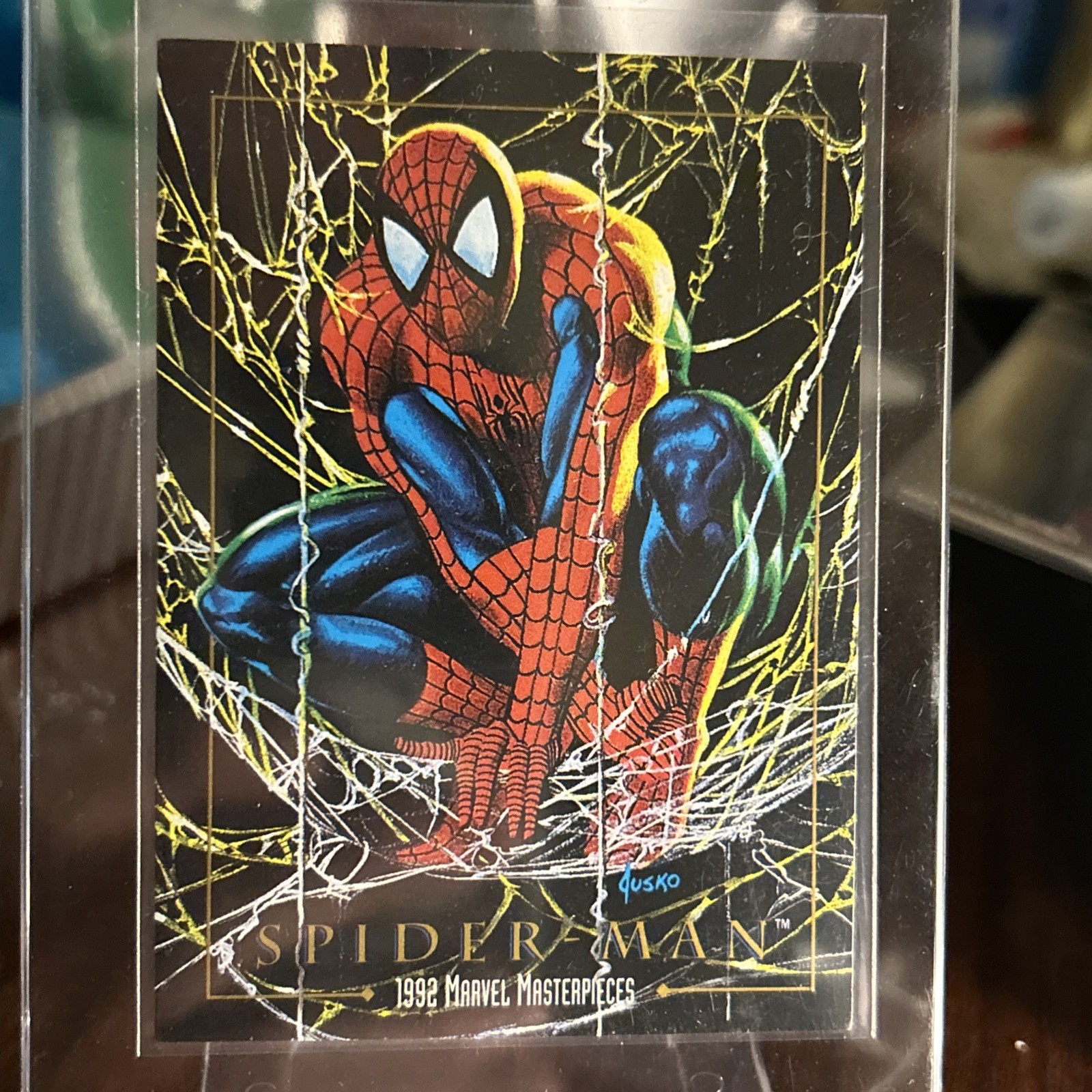 spiderman marvel masterpiece skybox 1992 spiderman marvel masterpiece skybox 1992