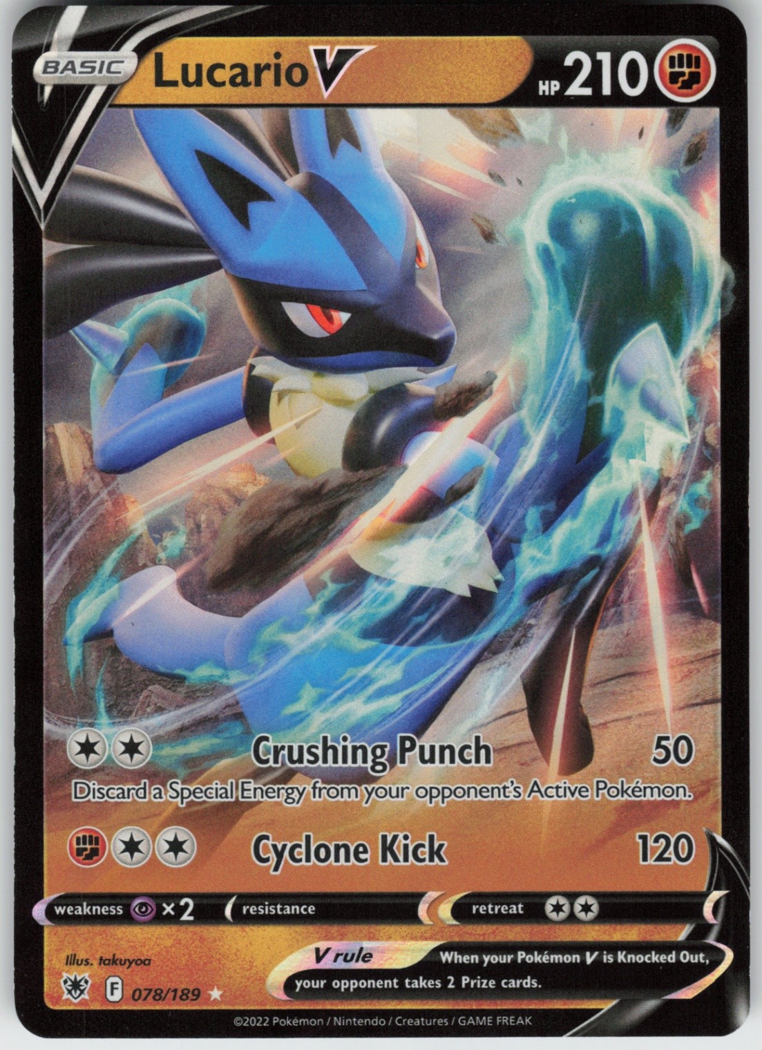 UR - 02 Holo Lucario V 078/189 Ultra Rare SWSH10: Astral Radiance UR - 02 Holo Lucario V 078/189 Ultra Rare SWSH10: Astral Radiance