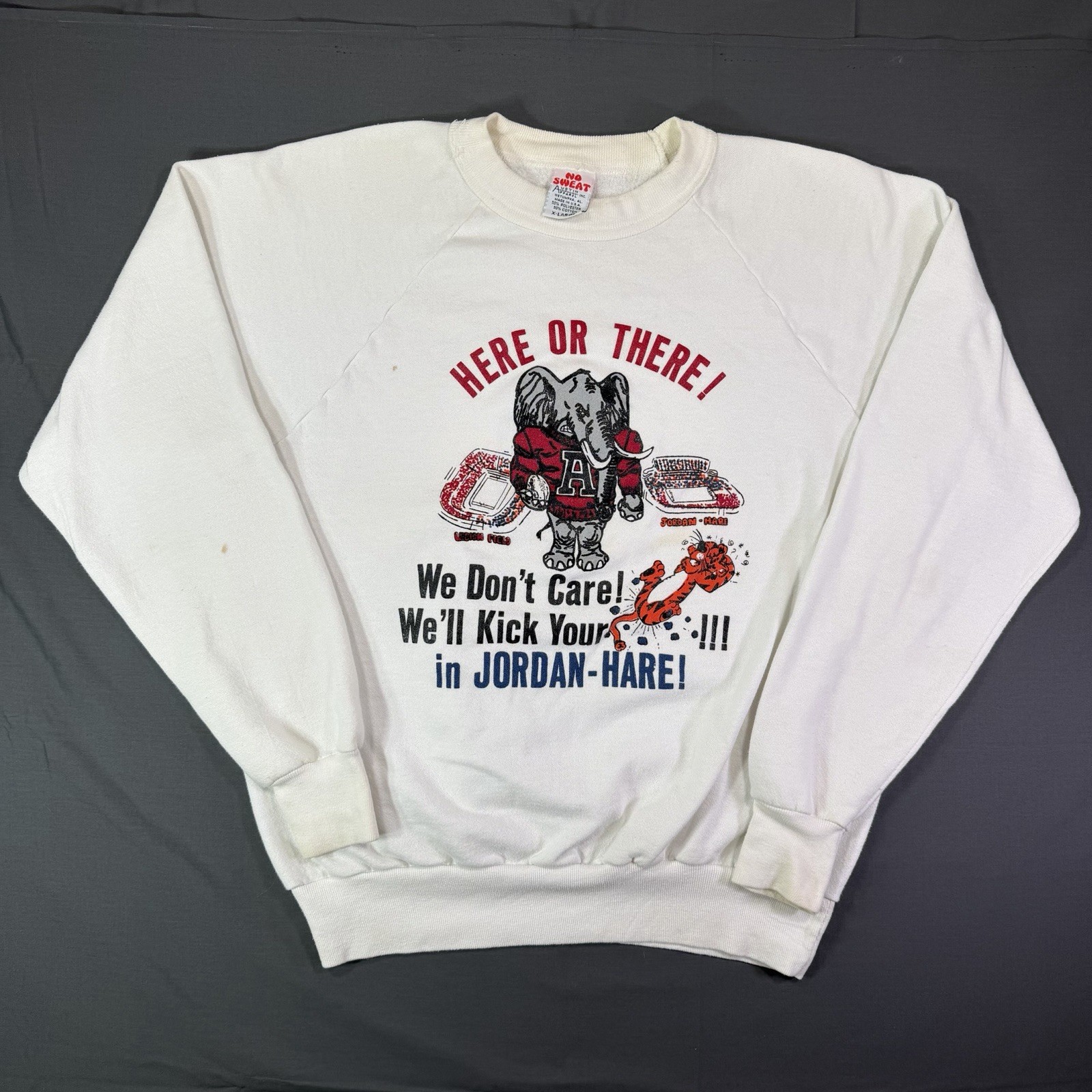 Vintage Alabama Crimson Tide Sweatshirt 90s Size XL USA Made White Funny Vintage Alabama Crimson Tide Sweatshirt 90s Size XL USA Made White Funny