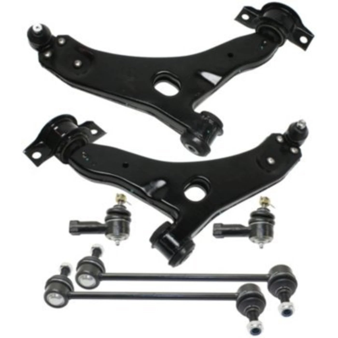6pc Front Lower Control Arms Ball Joints Sway Bars Kit for Ford Focus 2006-07