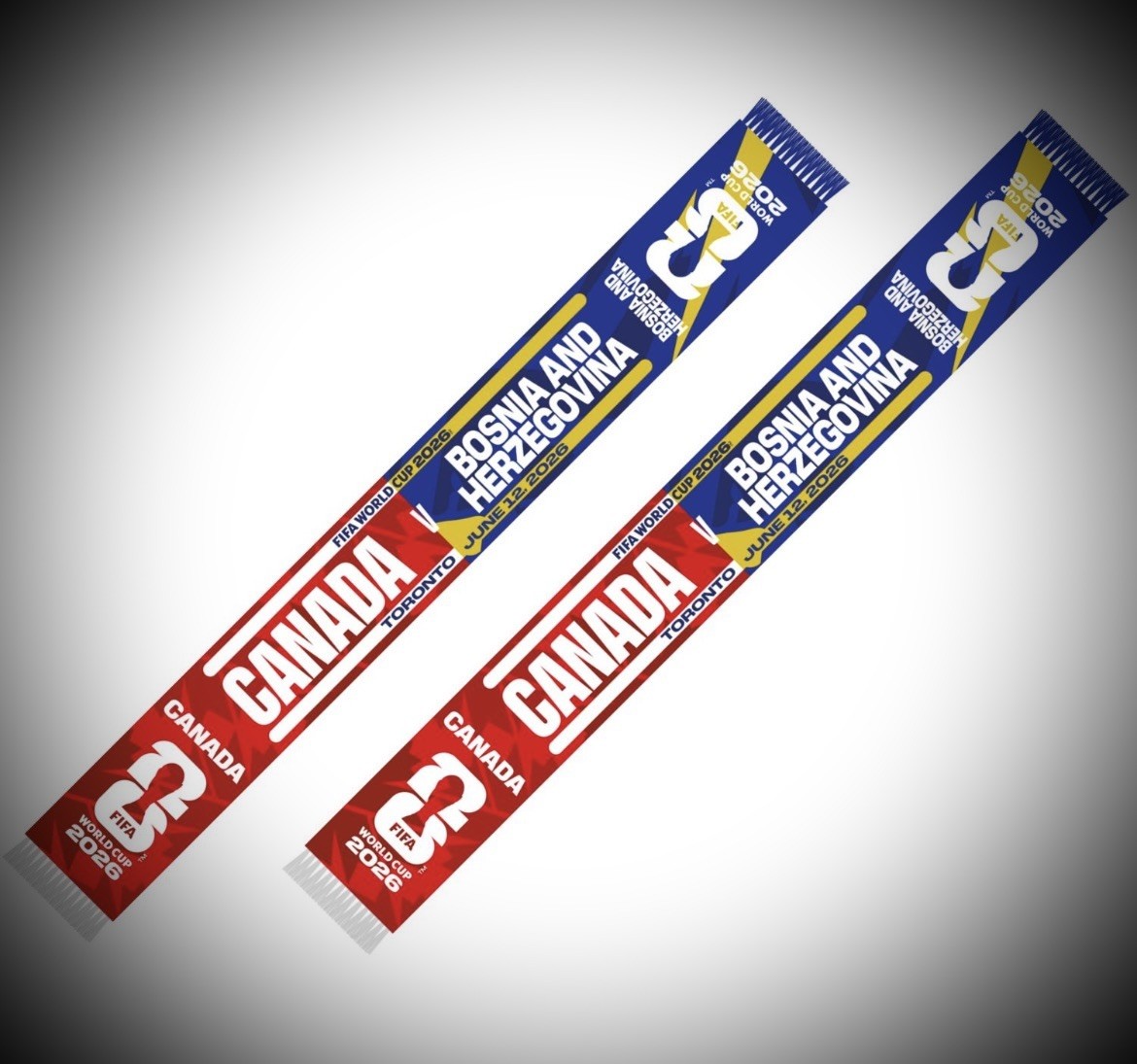 World Cup 2026 Canada v Bosnia & Herzegovina Match Scarf World Cup 2026 Canada v Bosnia & Herzegovina Match Scarf