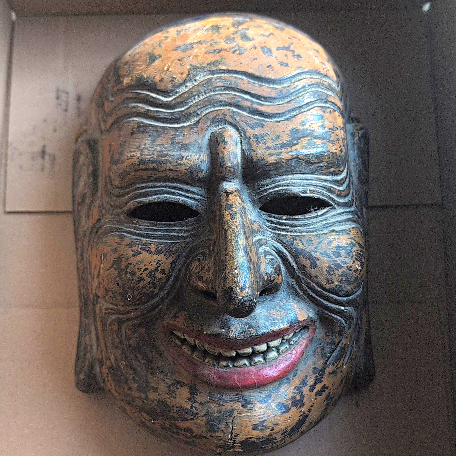 Vintage Hand Carved Japanese Noh Mask Antique Decor Vintage Hand Carved Japanese Noh Mask Antique Decor