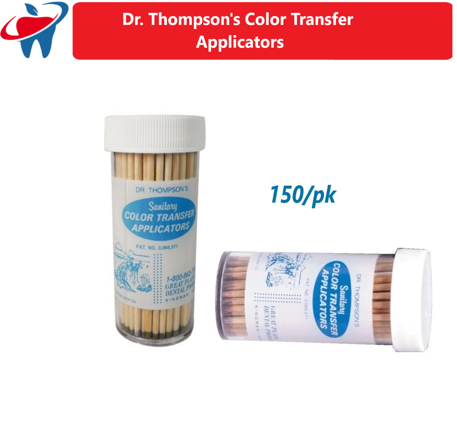 Dental  Dr. Thompson's Color Transfer Applicators, 150/Pk