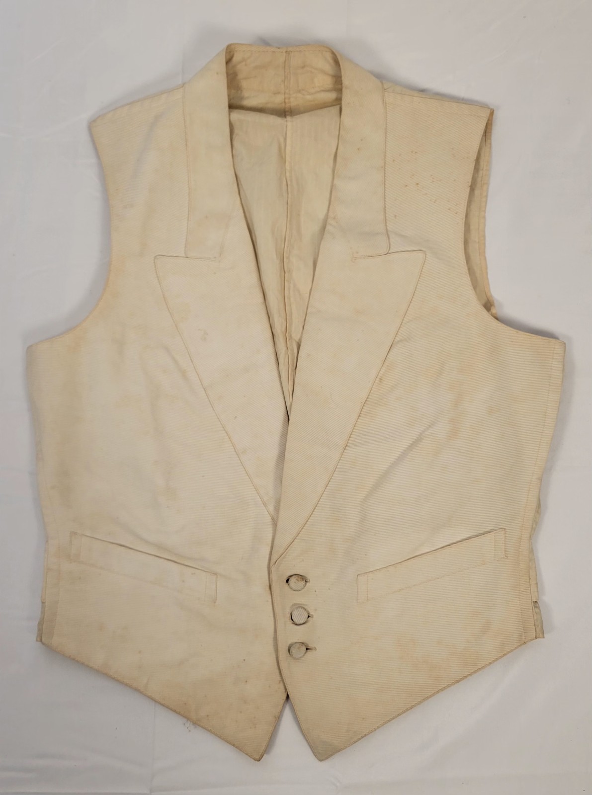 Antique 1890s-1910s White Pique Waistcoat Vest White Tie Formal - BOSTON FRANCE