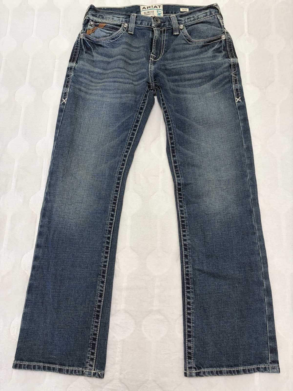 Ariat M7 Slim Fit Straight Leg Jeans Men’s 30x30 Dark Wash Cowboy Western Denim Ariat M7 Slim Fit Straight Leg Jeans Men’s 30x30 Dark Wash Cowboy Western Denim